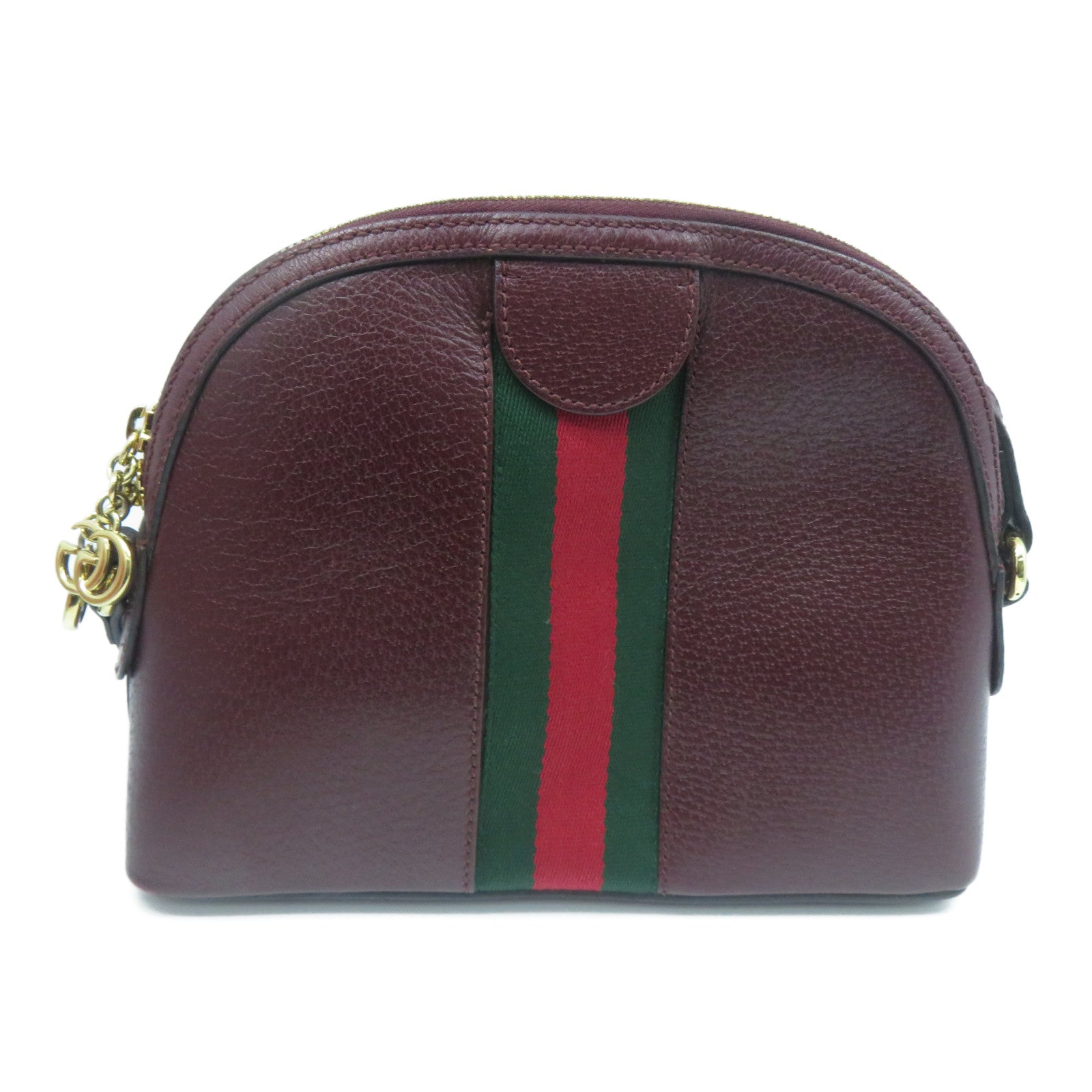 GUCCI 【清倉大減價】牛皮皮革Ophidia GG金扣肩背袋啡色