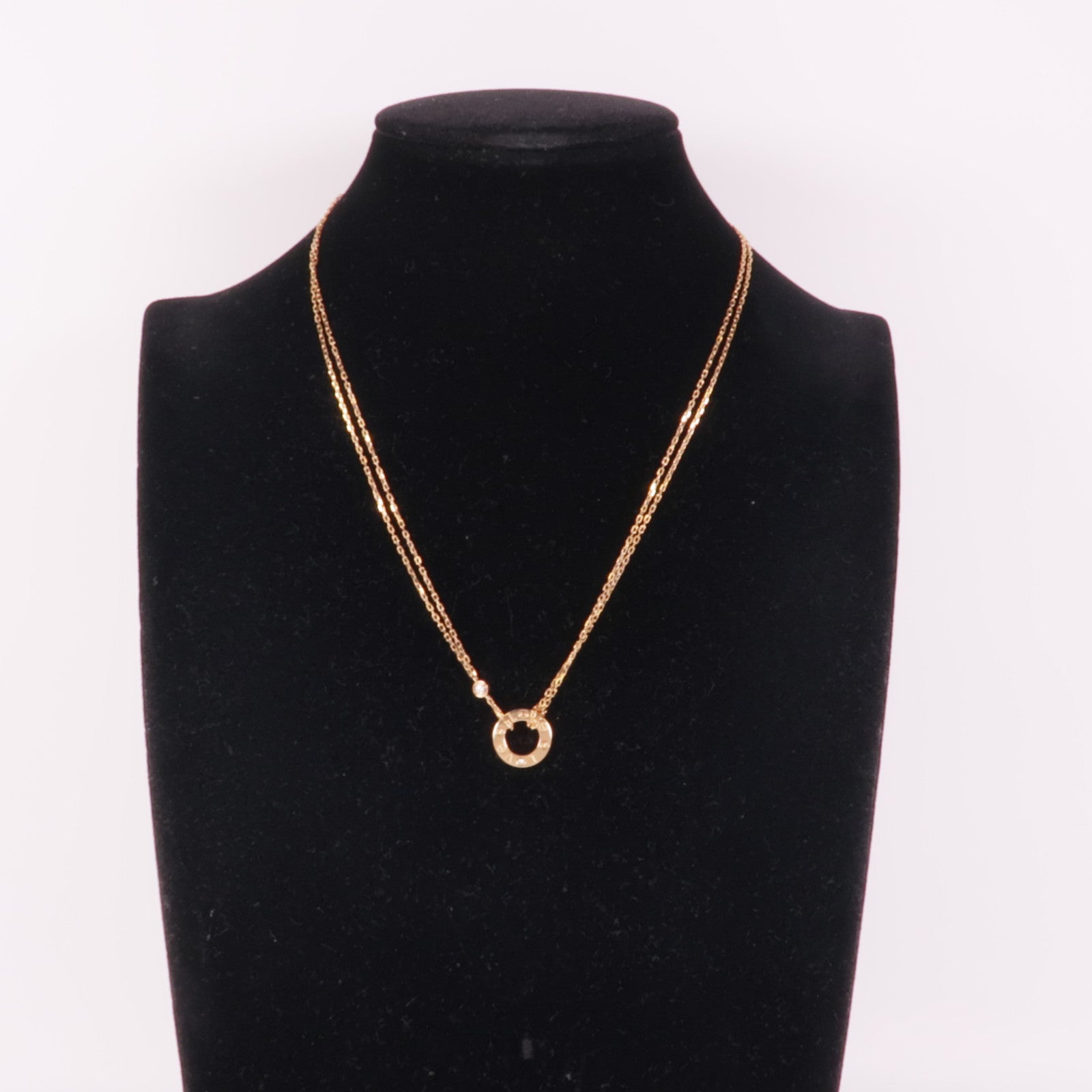 CARTIER 18K玫瑰金Love Necklace 2 Diamonds鑽石項鍊