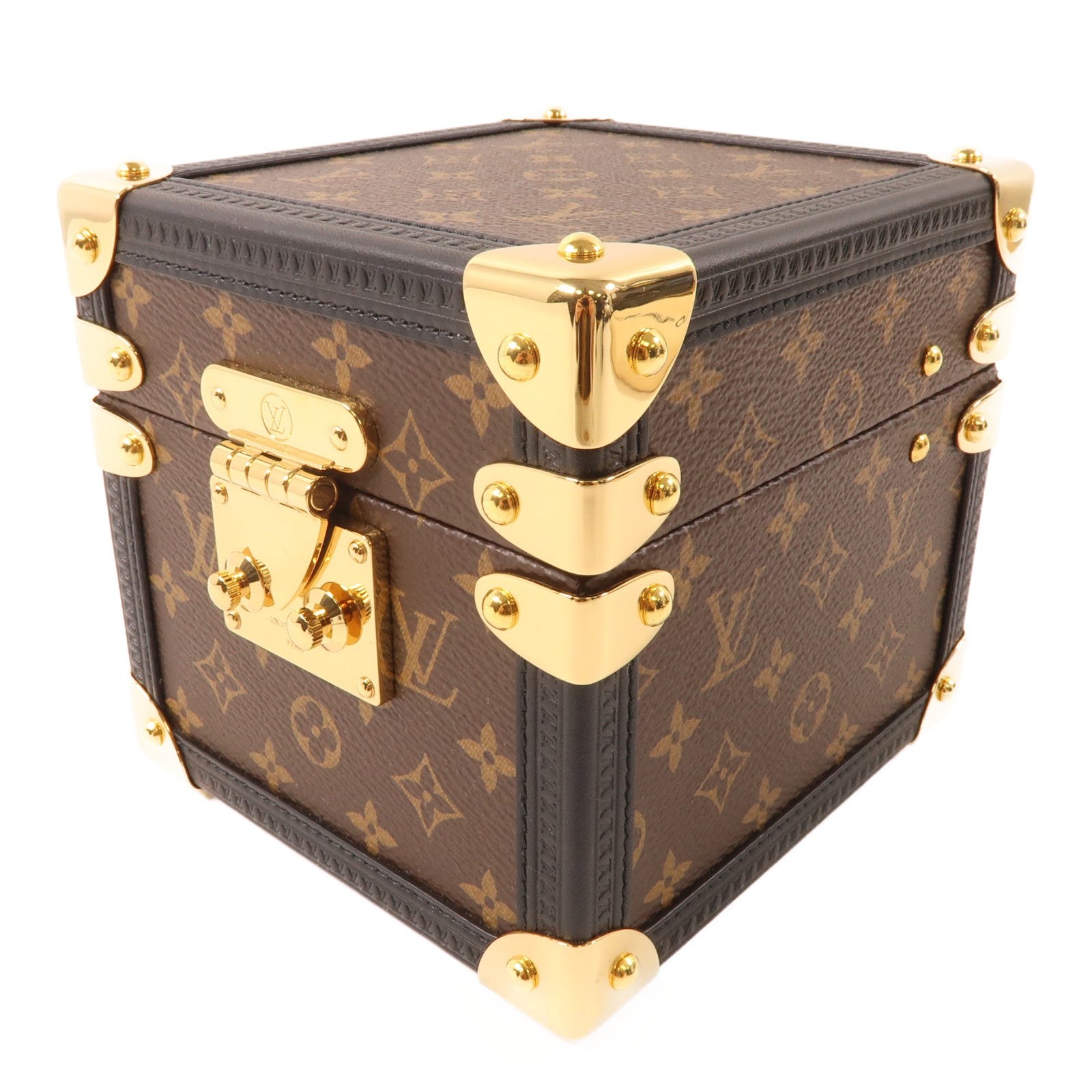 LOUIS VUITTON Monogram Trunk Vivienne Music Box 金扣音樂盒棕色