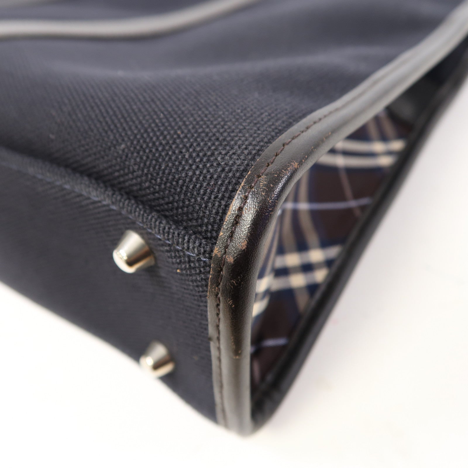 BURBERRY 帆布Business Bag銀扣公事包黑色