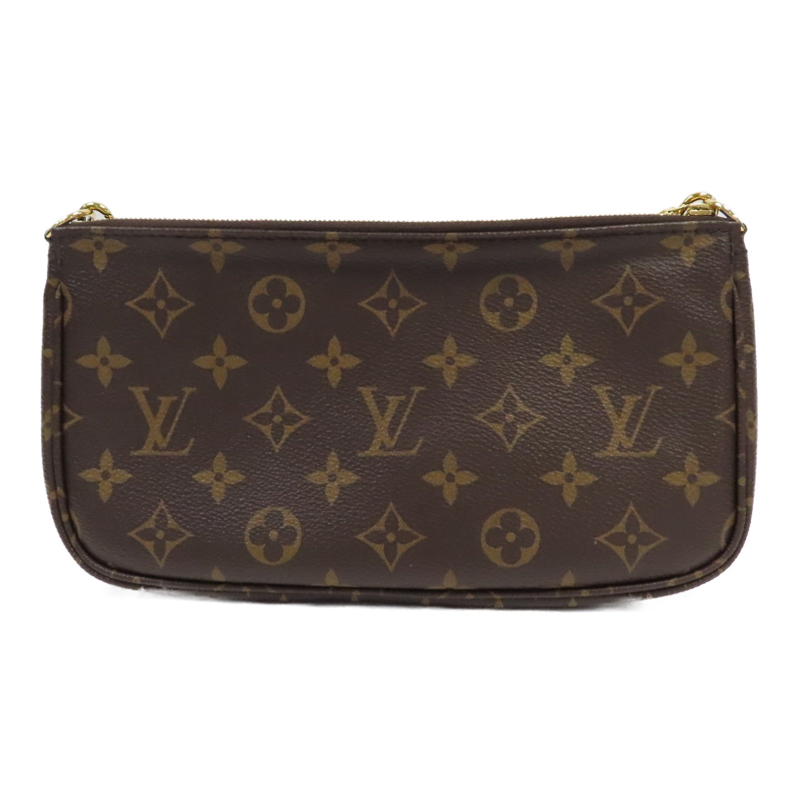 LOUIS VUITTON Monogram Multi Pochette Accessoires金扣肩背袋啡色