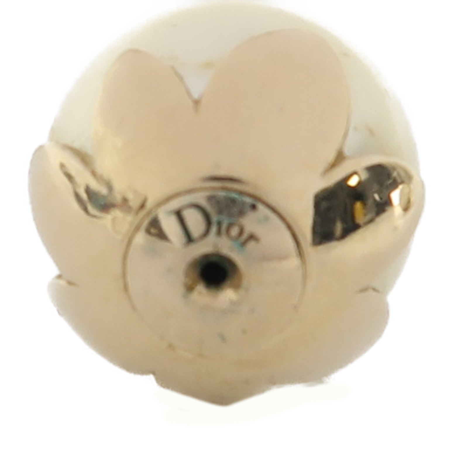 Dior 金屬/PVC Earrings耳環金色/白色