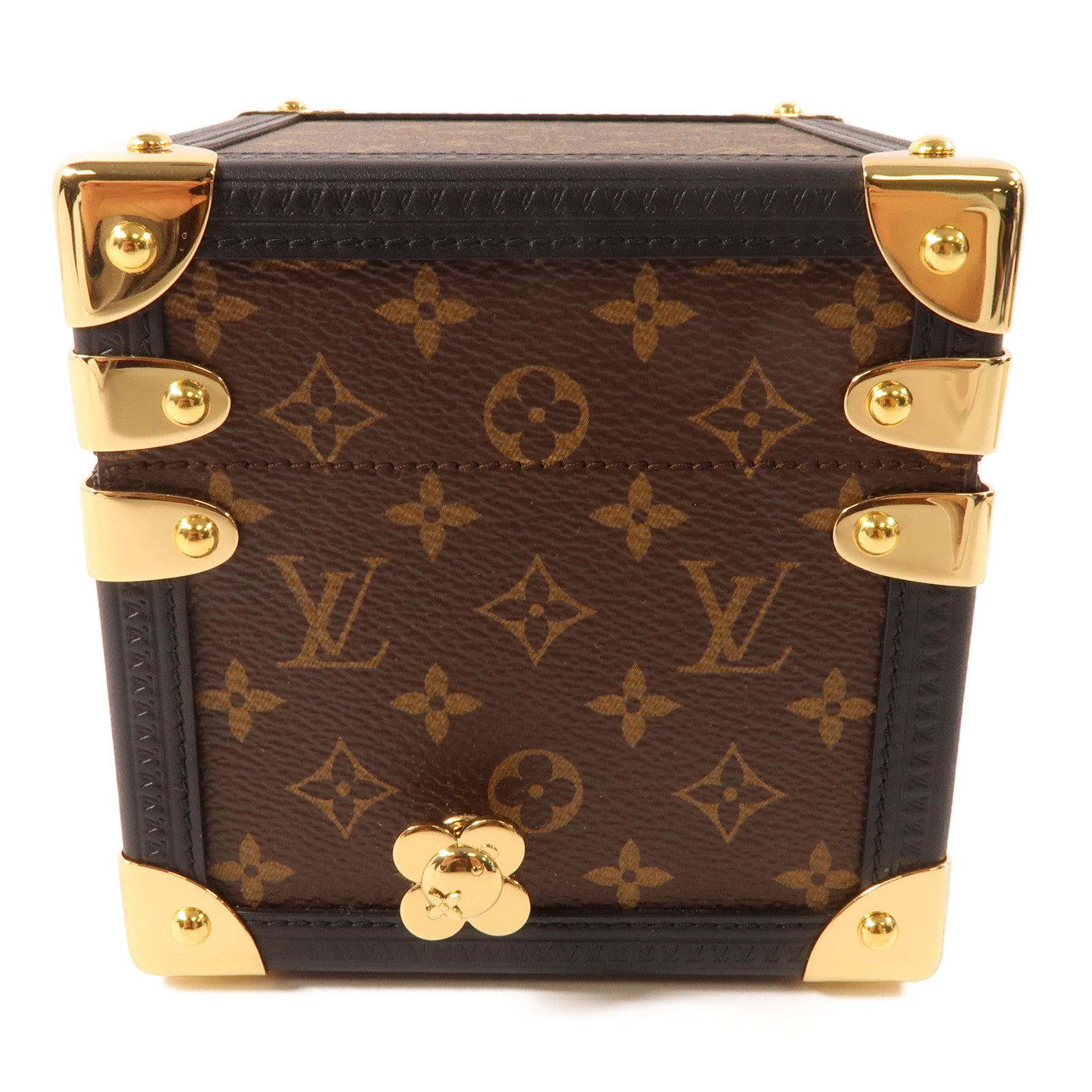 LOUIS VUITTON Monogram Trunk Vivienne Music Box 金扣音樂盒棕色
