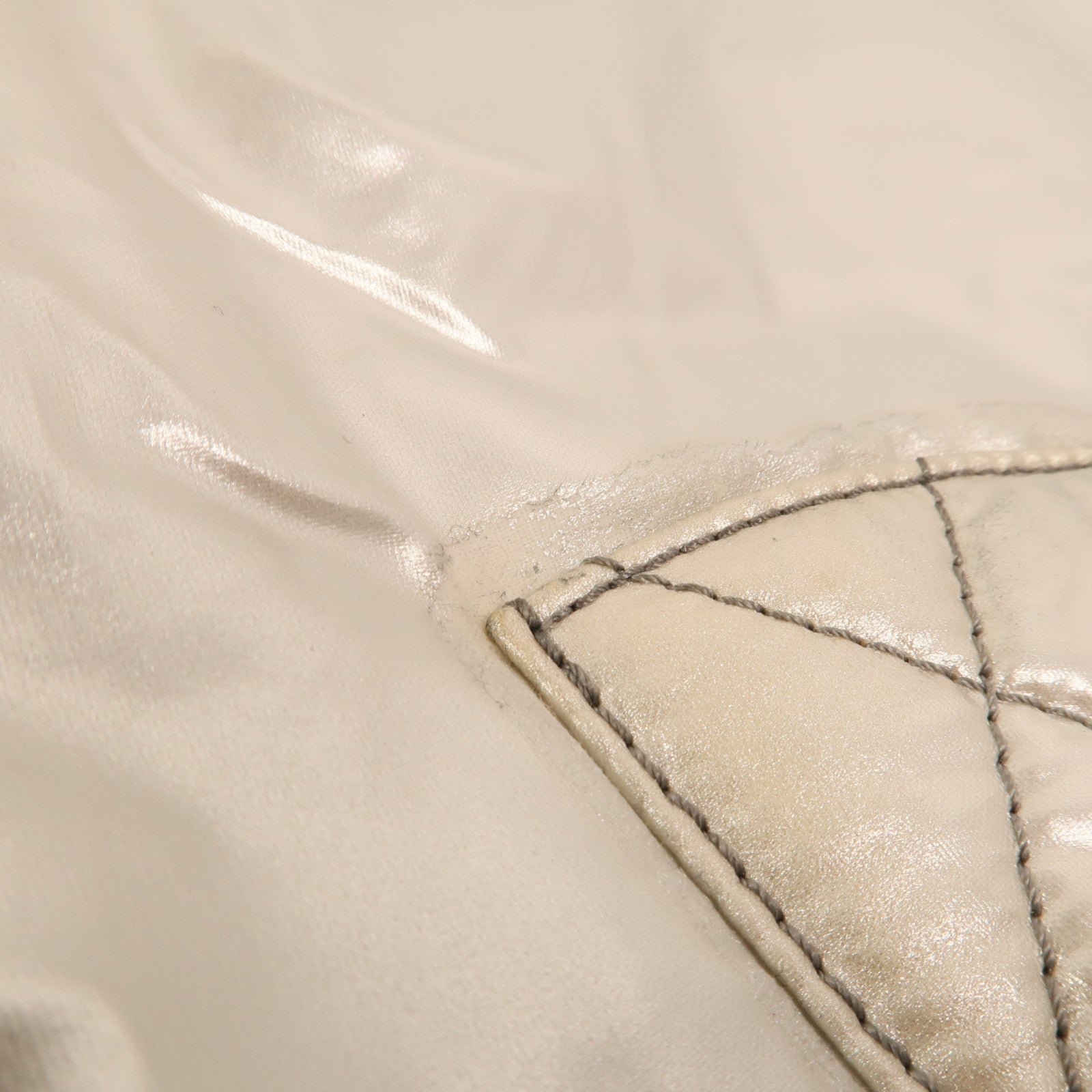 CHANEL PVC/羊毛Vinyl Mohair CC Bonbons Tote銀扣鏈帶肩背袋