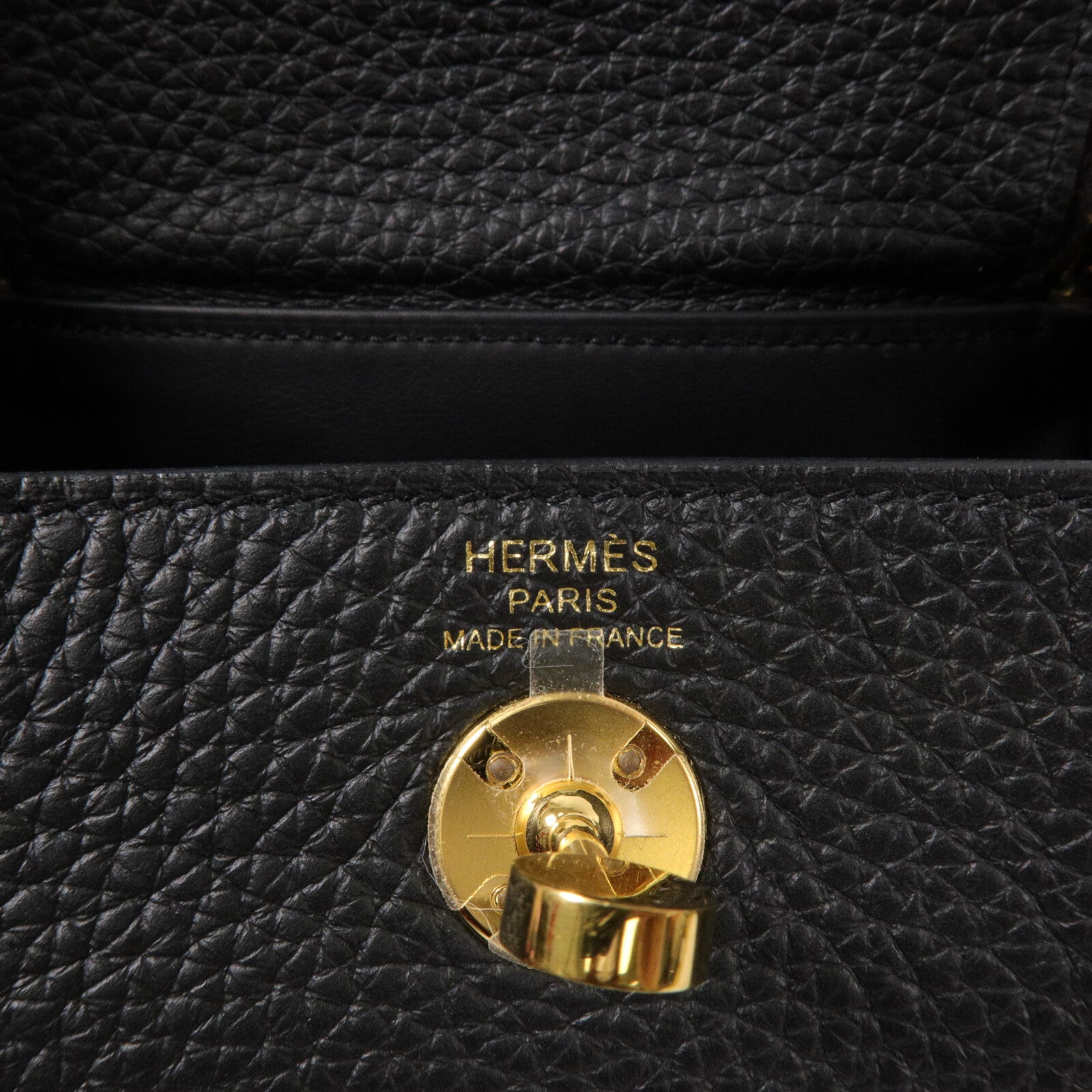 HERMES Clemence皮革Mini Lindy手挽肩背兩用袋Noir