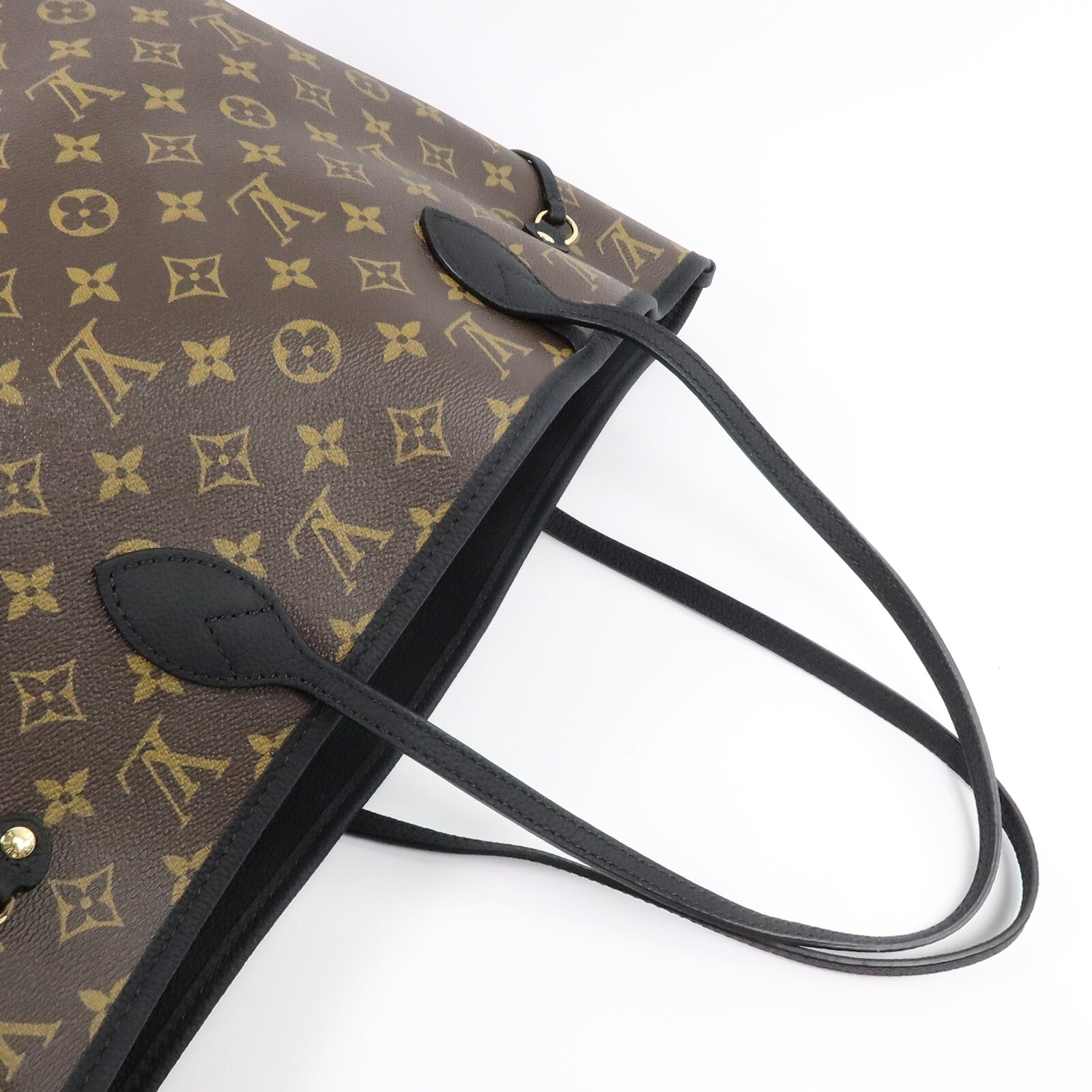 LOUIS VUITTON Monogram/牛皮皮革Neverfull Inside Out MM手挽袋