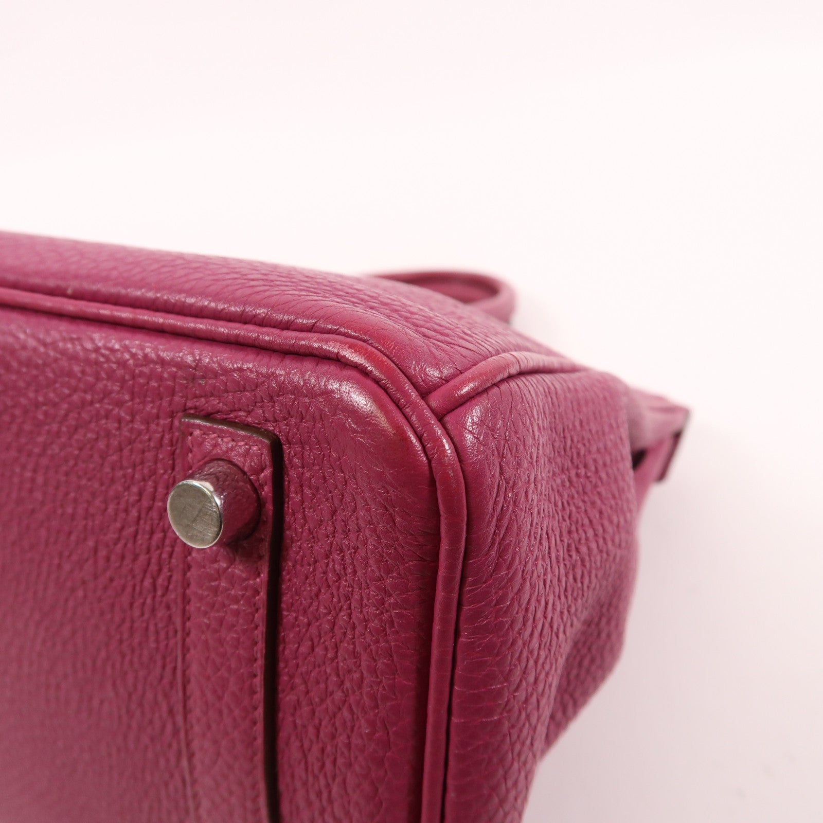HERMES Togo皮革Birkin 25銀扣手挽袋桃紫色