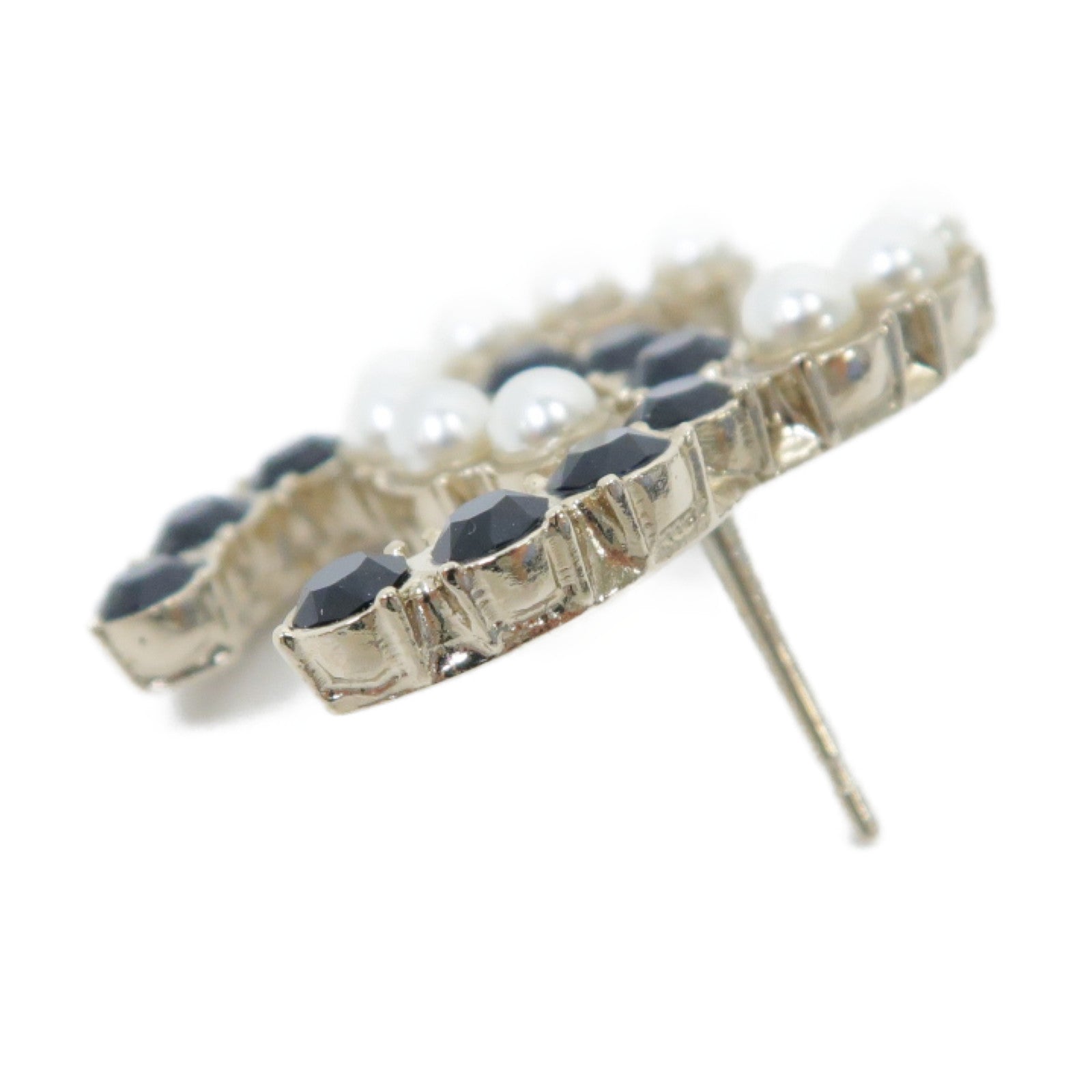 CHANEL 金屬Earrings耳環黑色/白色