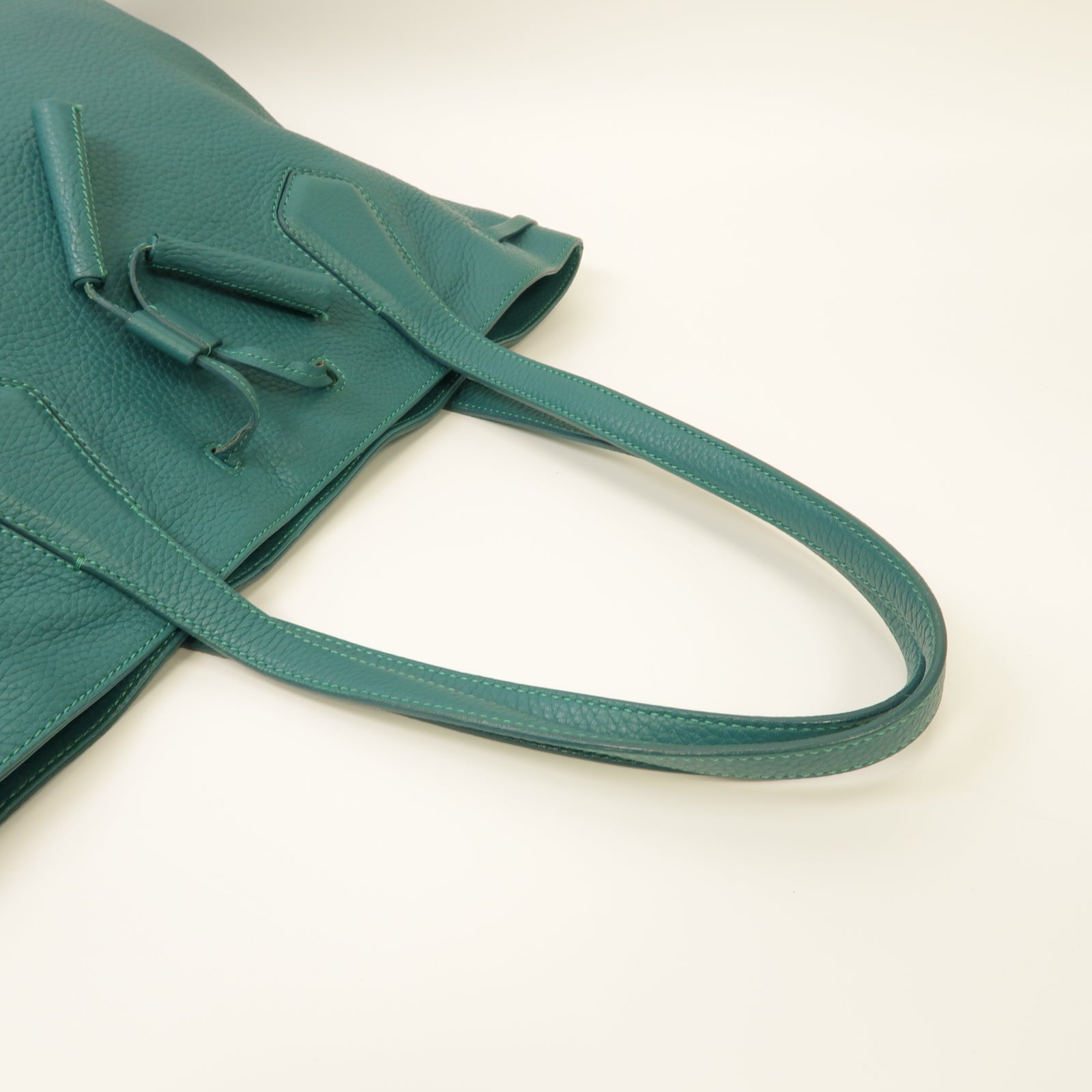 TOD’S 牛皮皮革Tote Bag銀扣手挽袋綠色