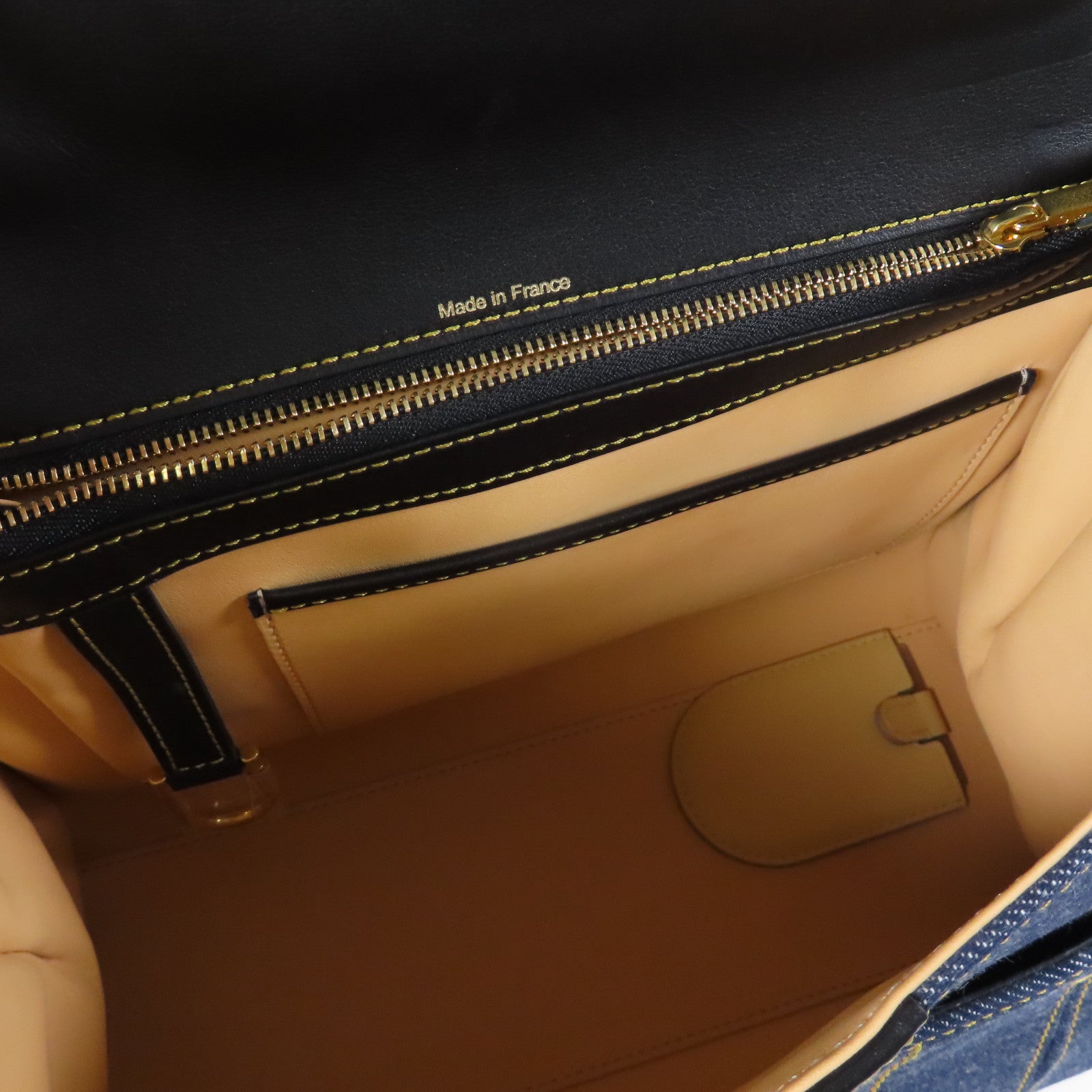 Delvaux 帆布Brillant Trench金扣手挽肩背兩用袋黑色/藍色
