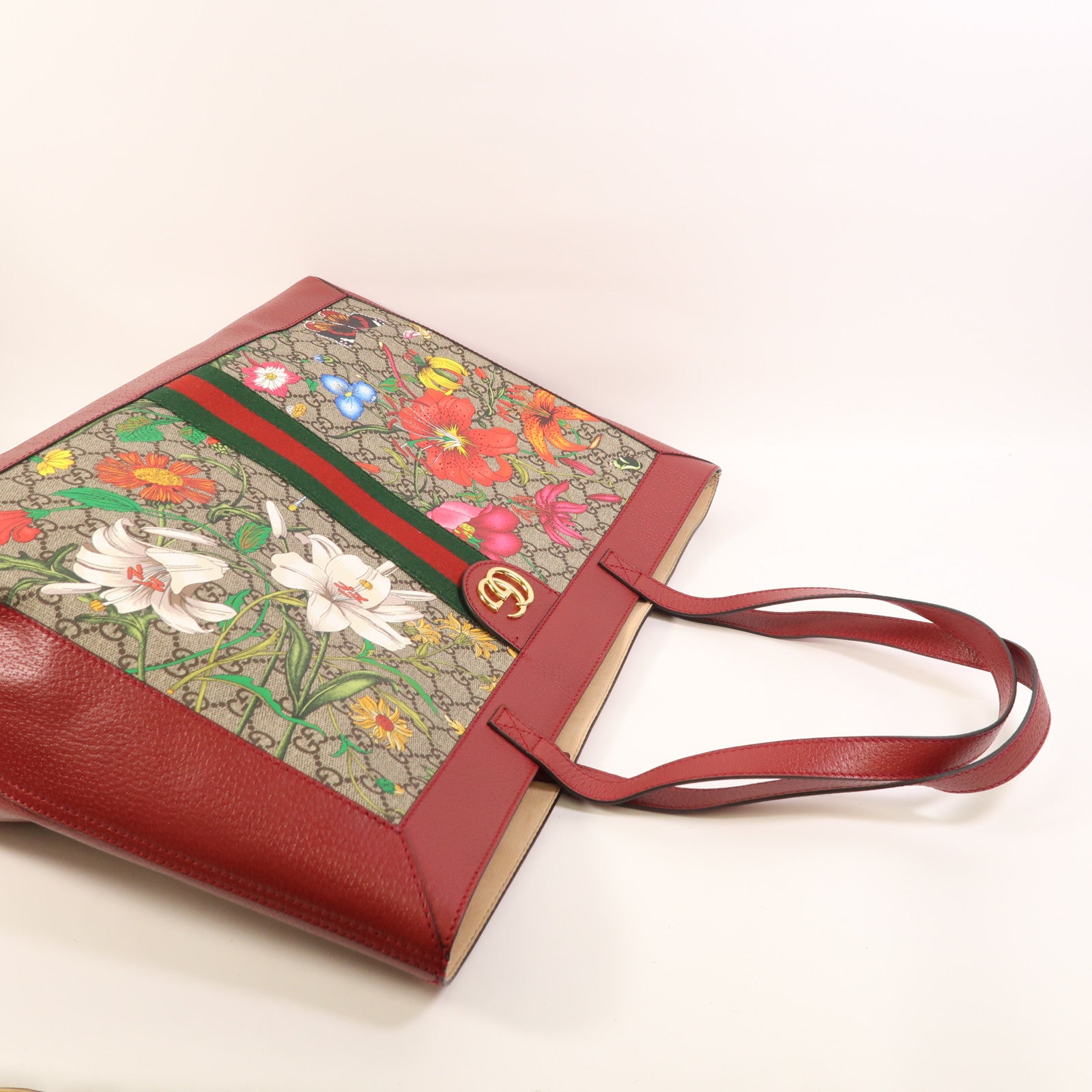 GUCCI 塗層帆布Shoulder Bag金扣肩背袋
