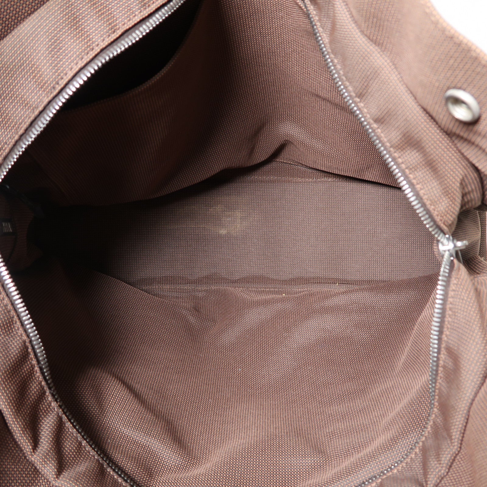 HERMES 帆布Ale Line銀扣手挽袋啡色