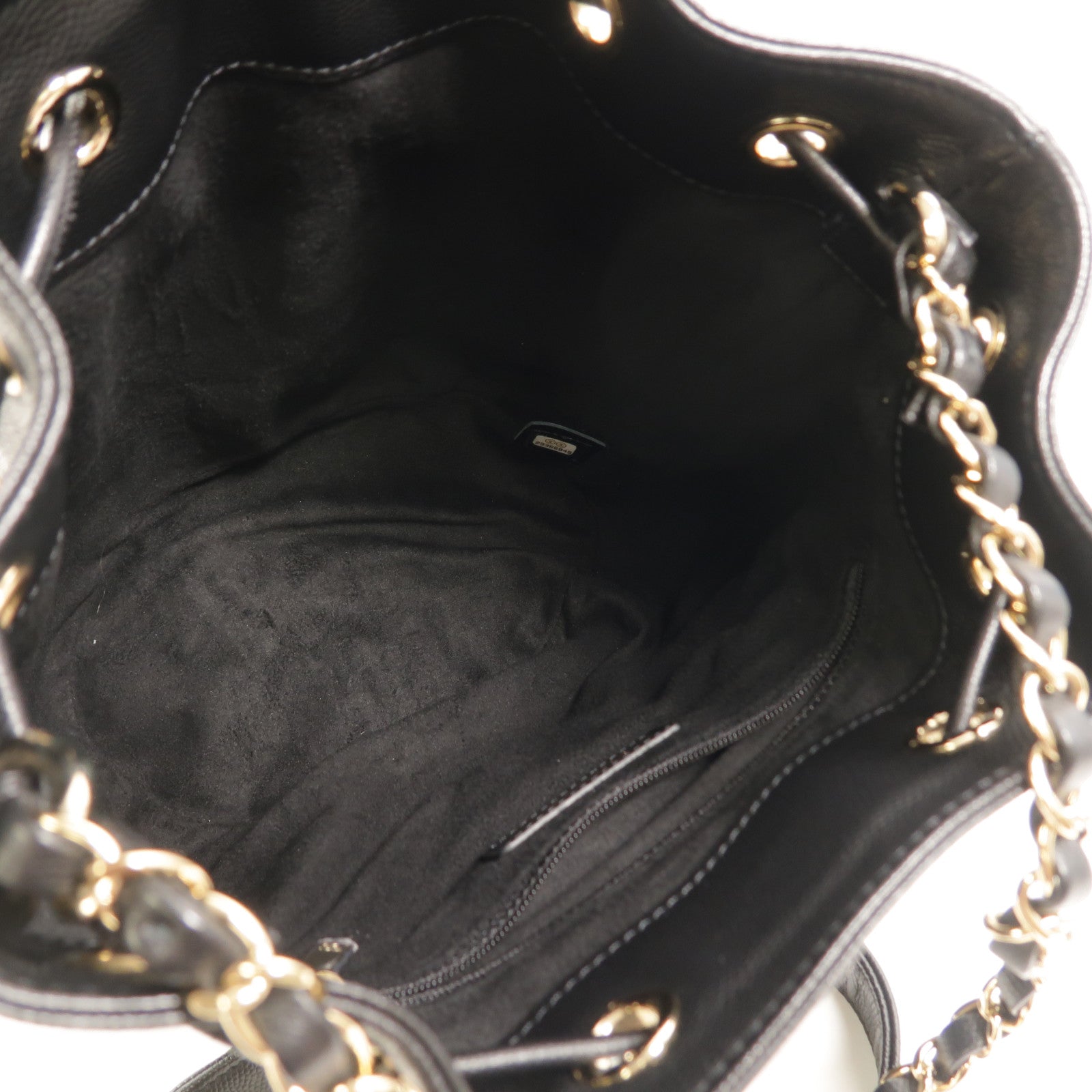 CHANEL 牛皮皮革Bucket鏈帶肩背袋