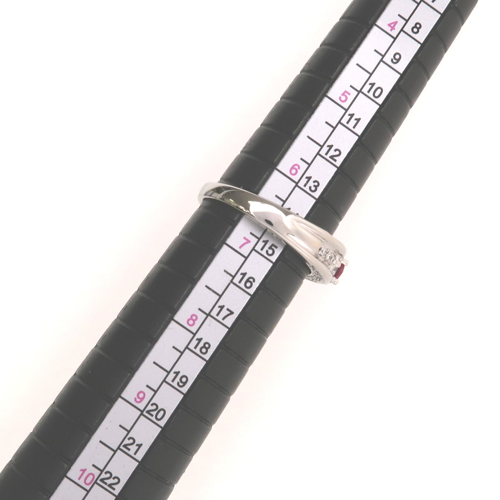 JEWELRY 【激減優惠】PT900鉑金Ruby/Diamond Ring紅寶石/鑽石戒指US#6.5