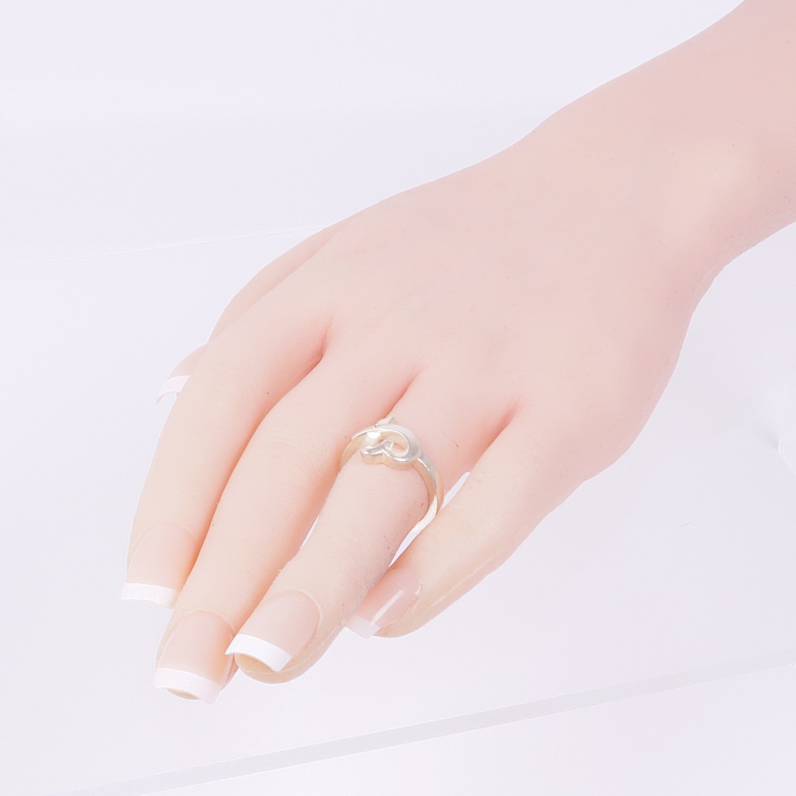 TIFFANY＆CO 925純銀Paloma Picasso Heart Diamond Ring鑽石戒指US#5.75