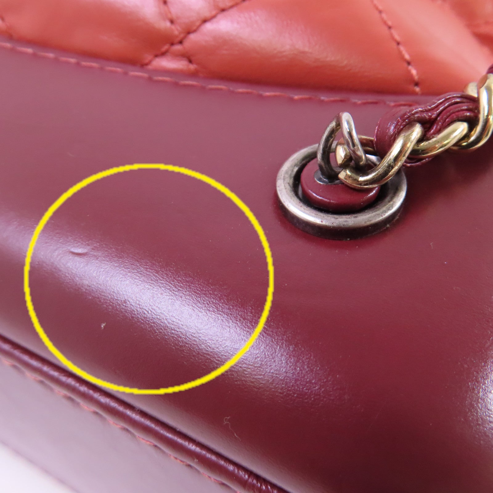 CHANEL 【激減優惠】菱格牛皮皮革Gabrielle Backpack銀扣背包酒紅色