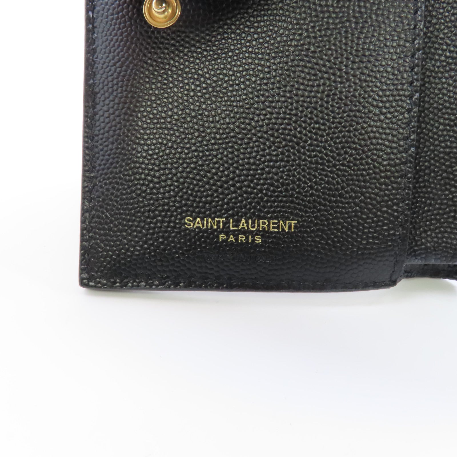 SAINT LAURENT 牛皮皮革Wallet金扣錢包黑色