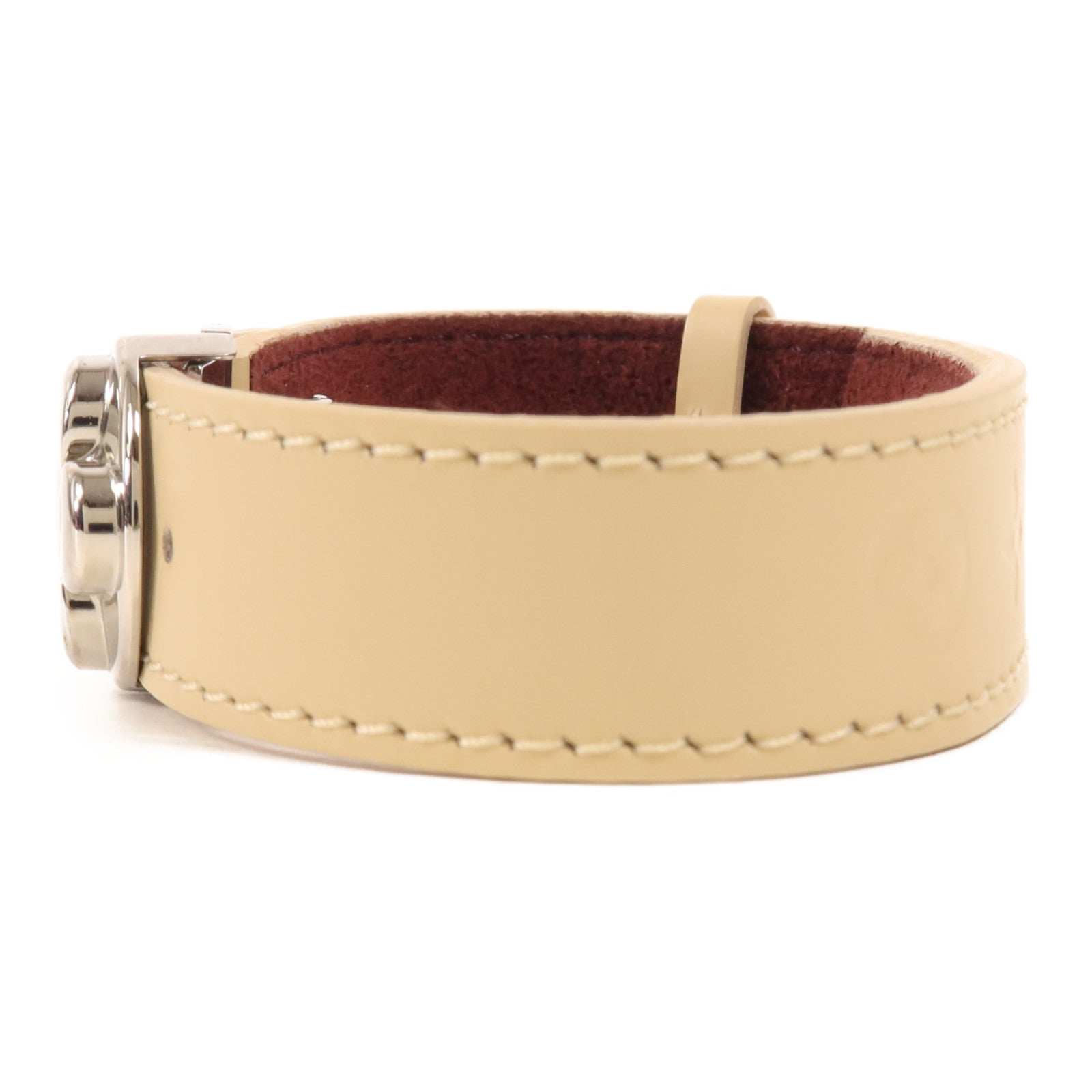 LOUIS VUITTON 牛皮皮革Bracelet銀扣手鐲