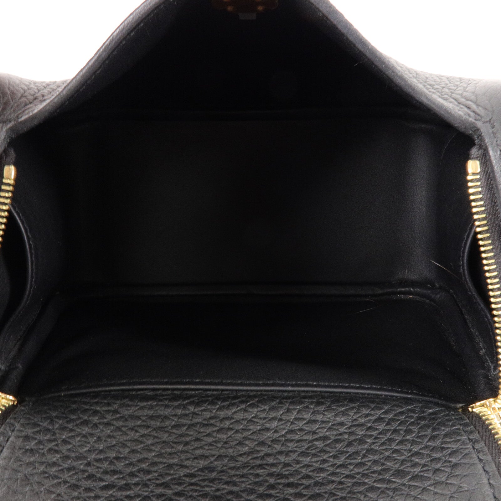 HERMES Clemence皮革Mini Lindy手挽肩背兩用袋Noir