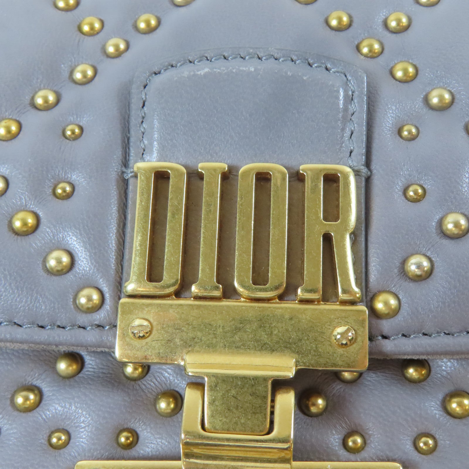Dior 【激減優惠】牛皮皮革Shoulder Bag金扣肩背袋灰色