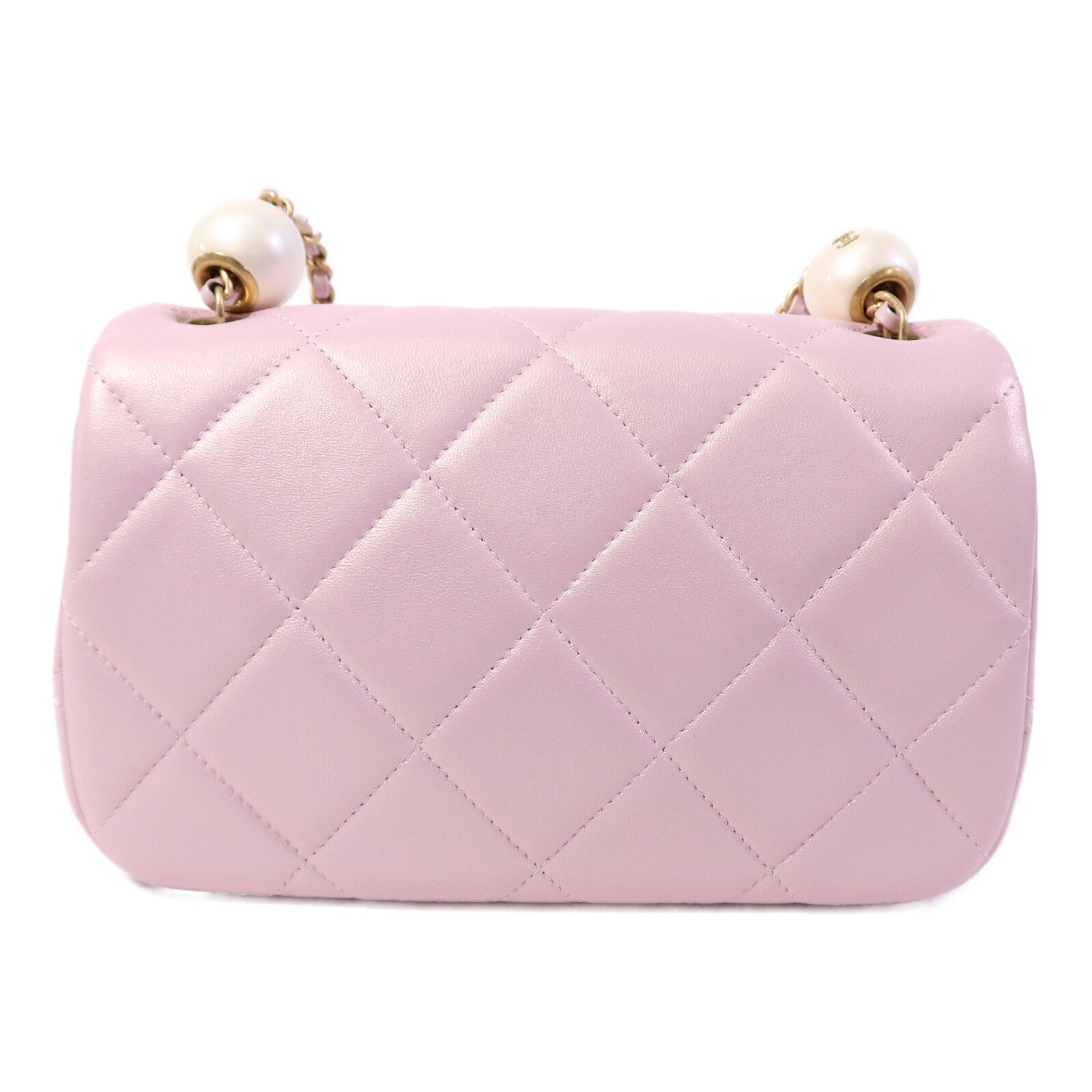 CHANEL 羊皮皮革Pearl Crush Mini Flap Bag鏈帶肩背袋