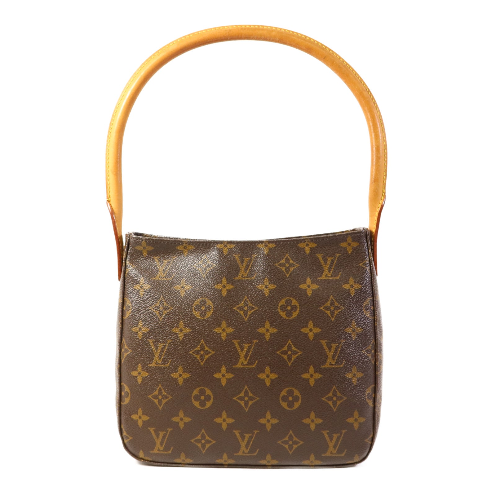 LOUIS VUITTON Monogram Looping MM金扣肩背袋棕色