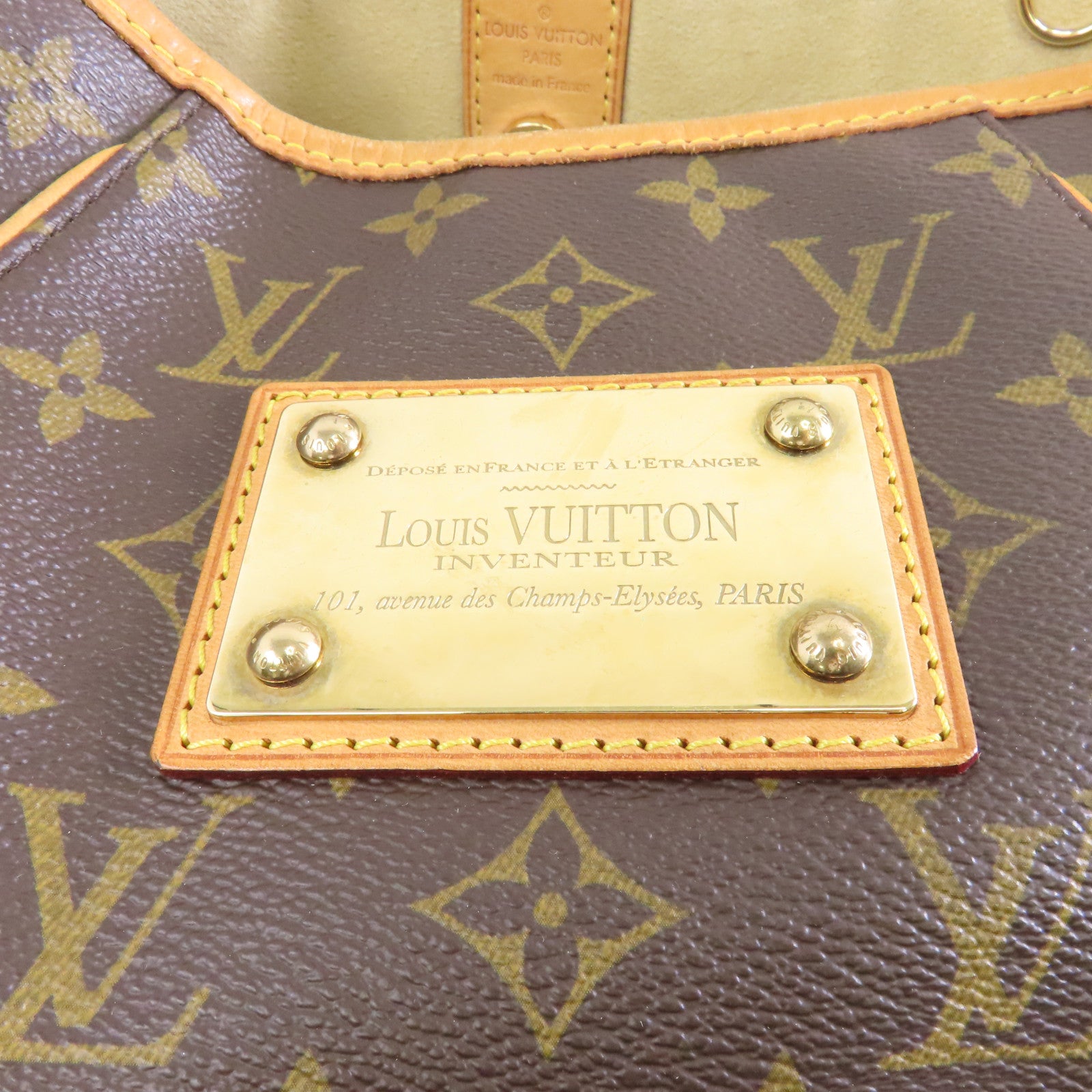 LOUIS VUITTON Monogram Galliera PM金扣肩背袋棕色