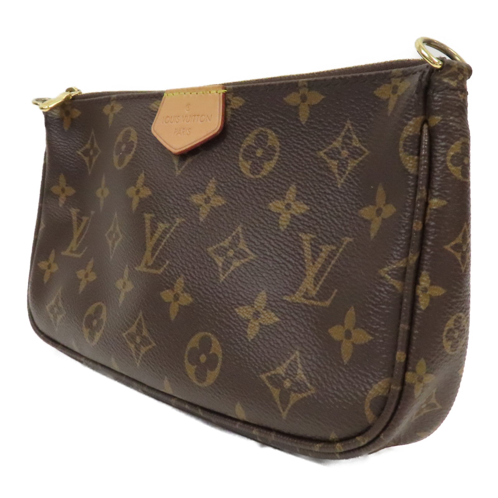 LOUIS VUITTON Monogram Multi Pochette Accessoires金扣肩背袋啡色
