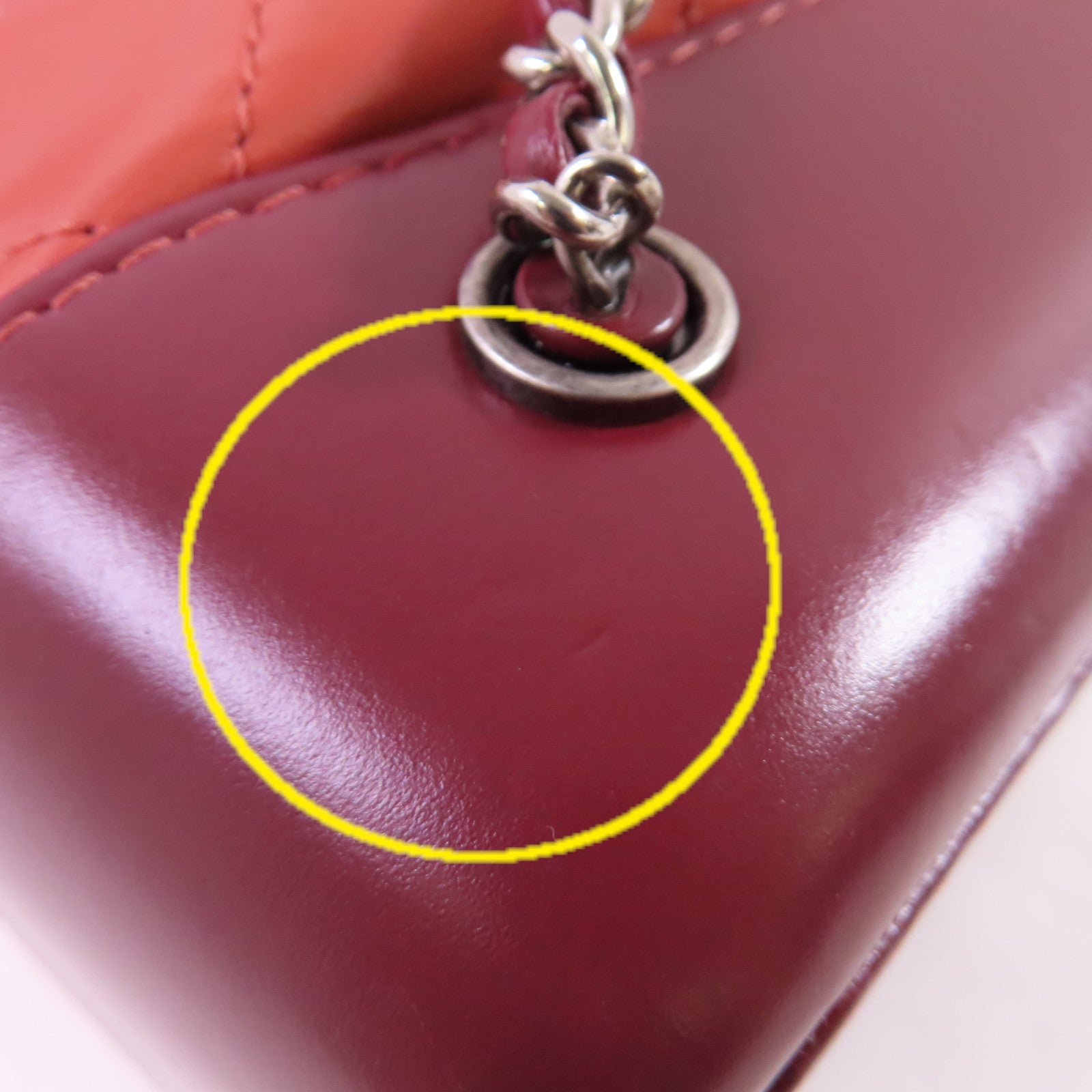 CHANEL 【激減優惠】菱格牛皮皮革Gabrielle Backpack銀扣背包酒紅色