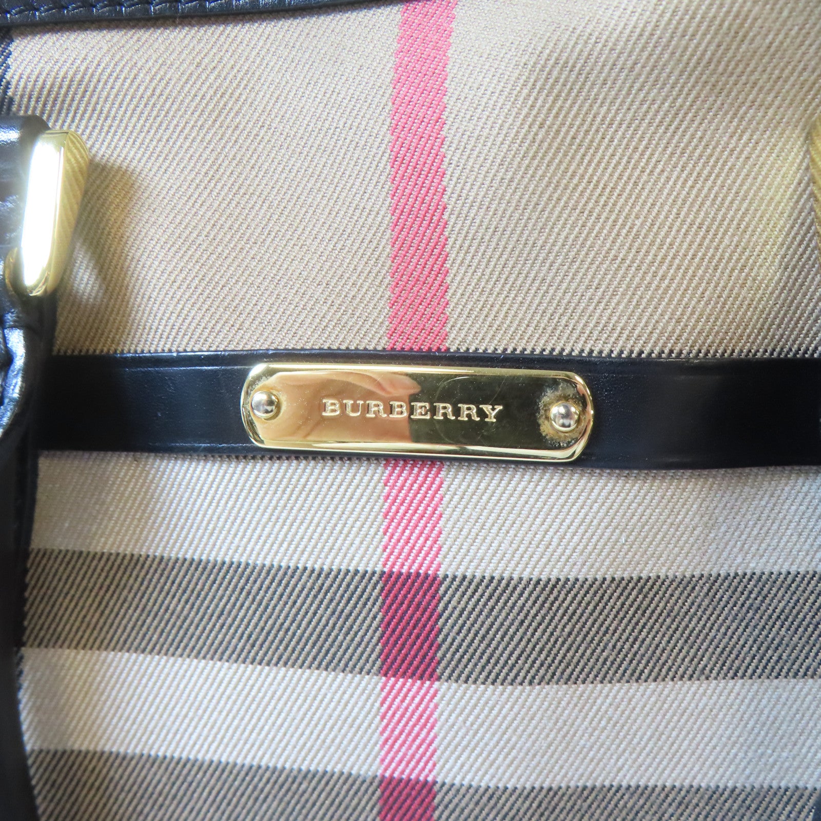 BURBERRY 帆布Shoulder Bag金扣肩背袋啡色