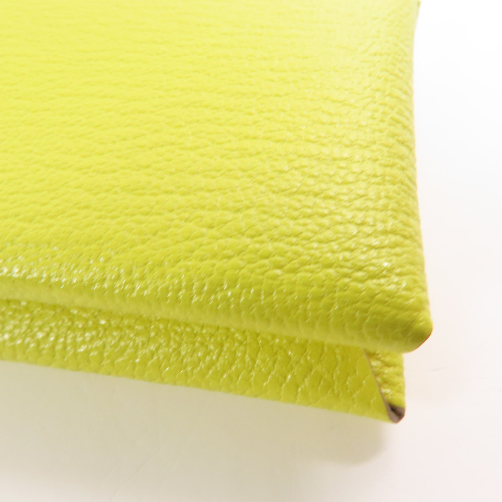 HERMES Chevre皮革Calvi卡片套Lime