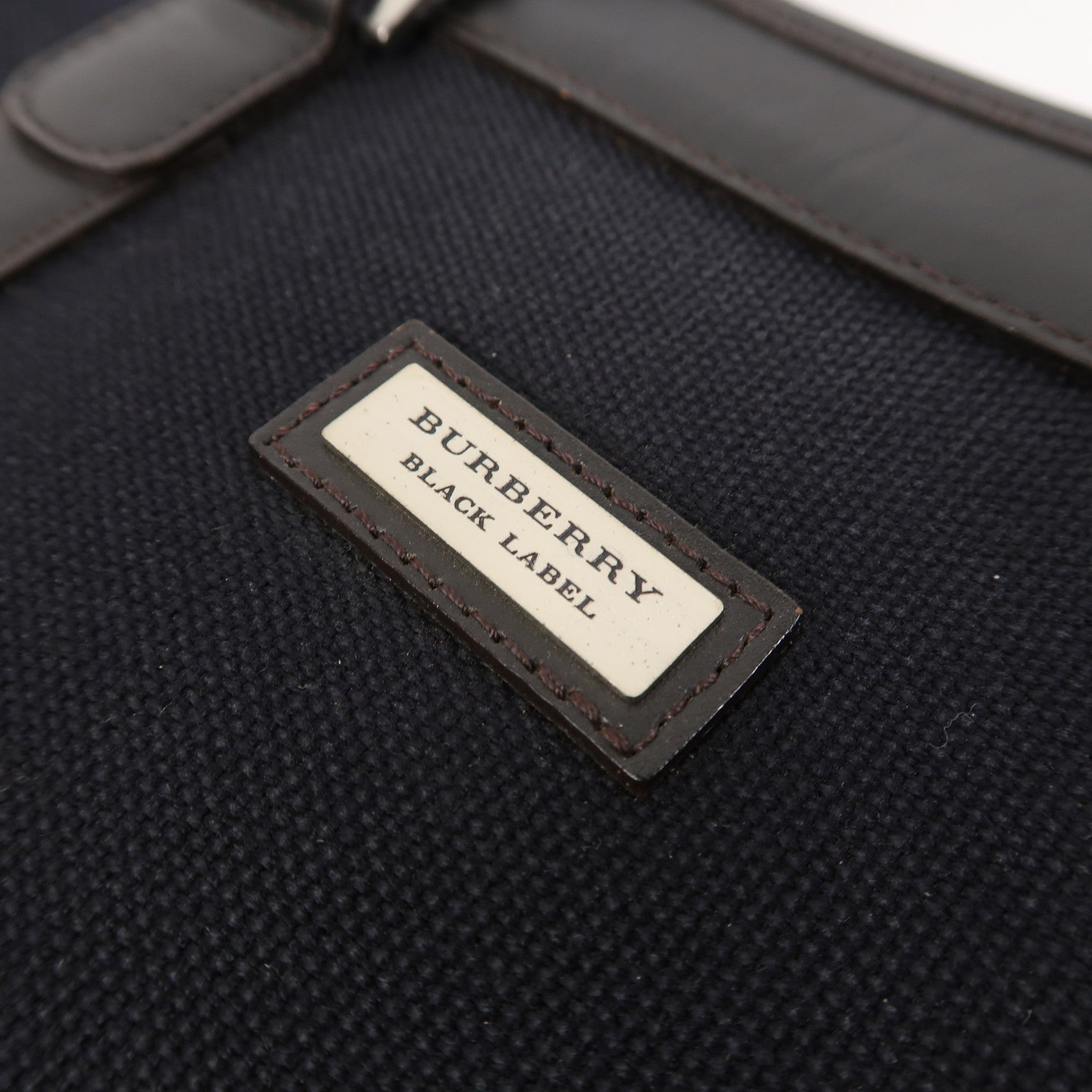 BURBERRY 帆布Business Bag銀扣公事包黑色