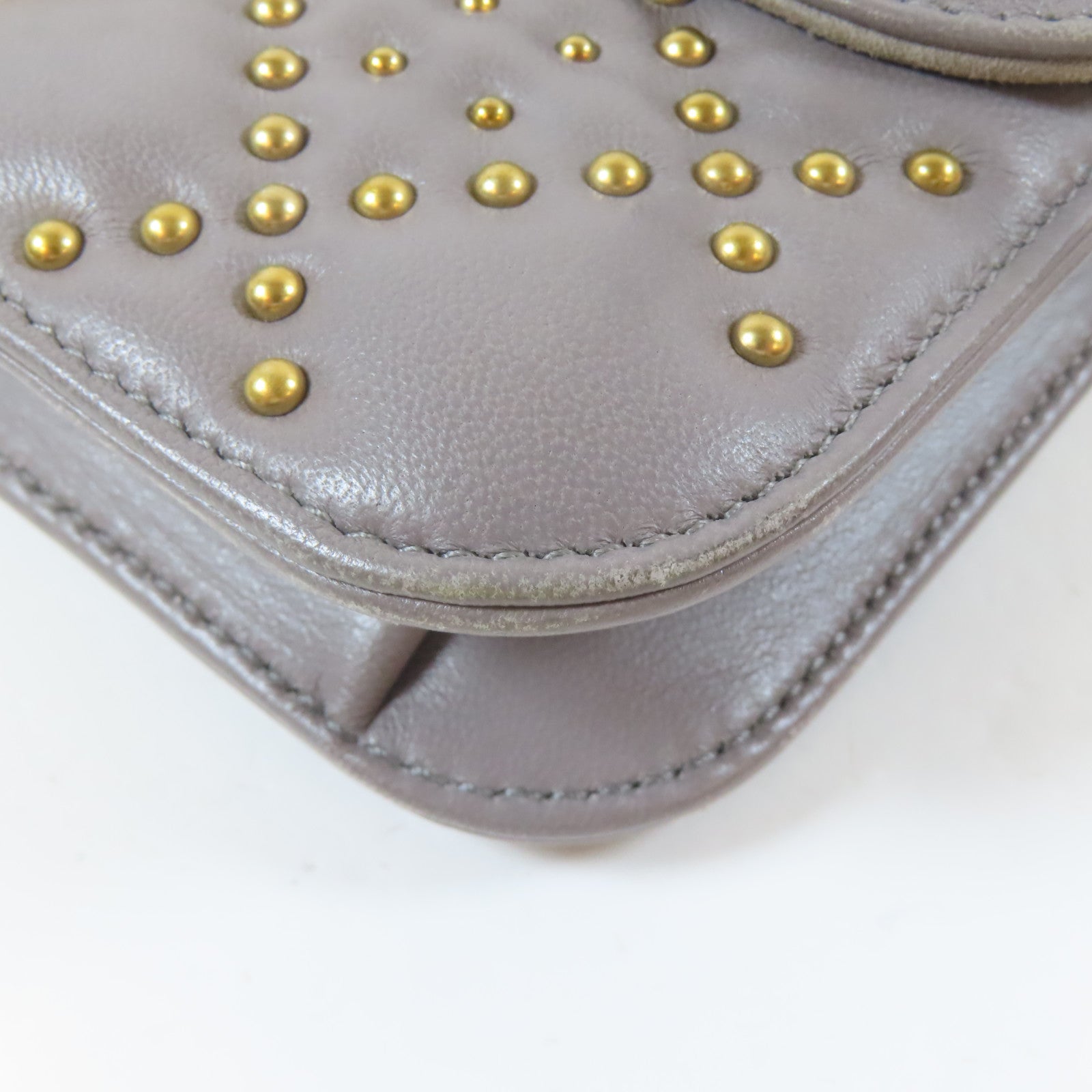Dior 【激減優惠】牛皮皮革Shoulder Bag金扣肩背袋灰色