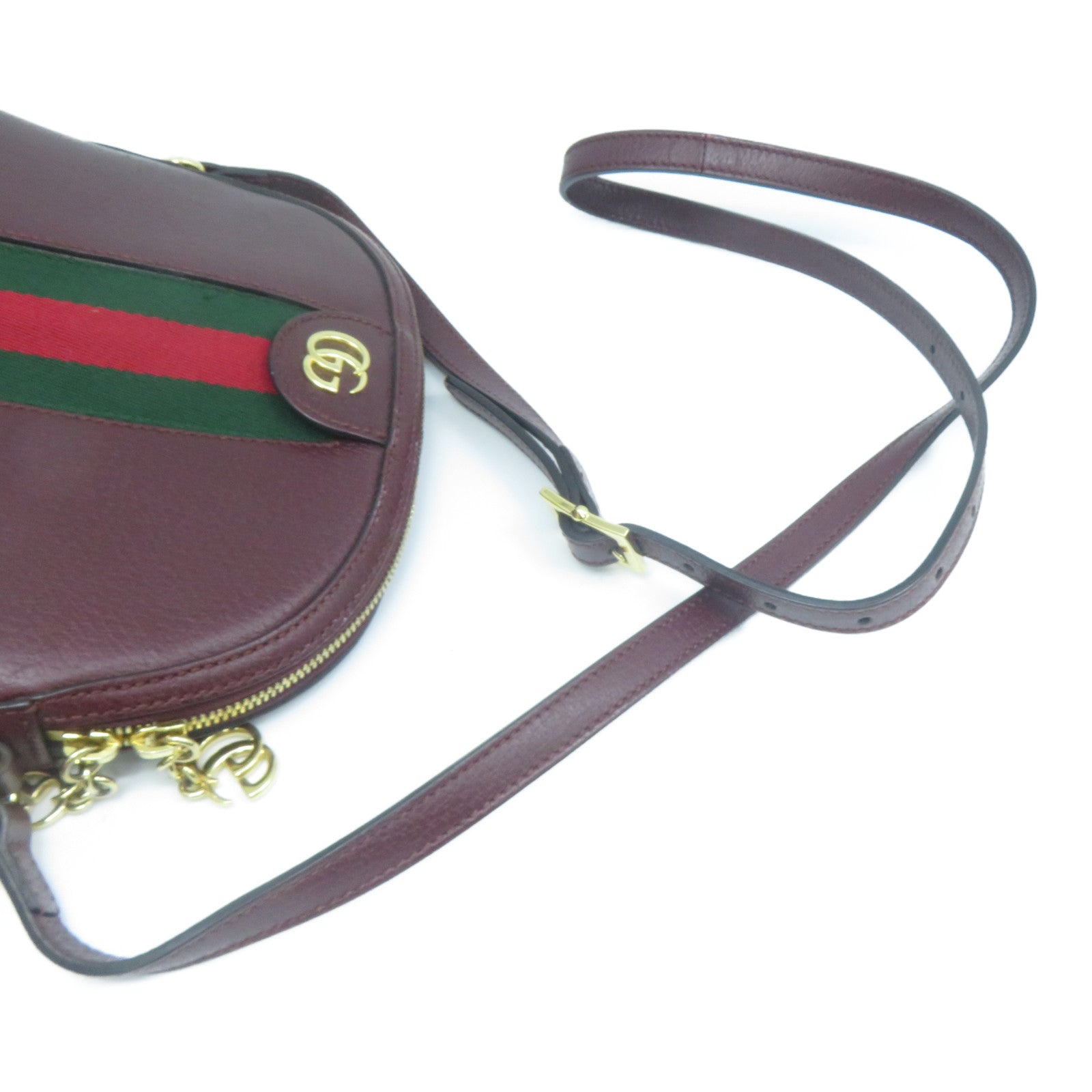 GUCCI 【清倉大減價】牛皮皮革Ophidia GG金扣肩背袋啡色
