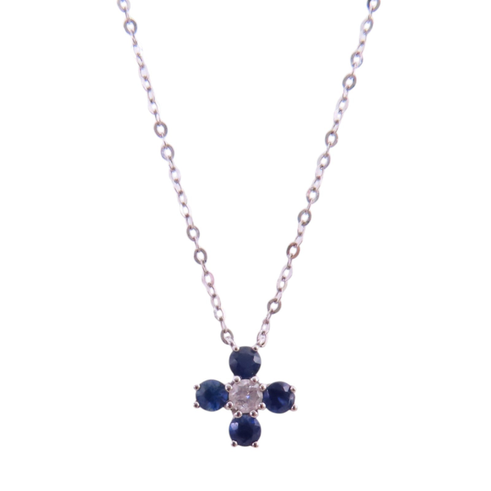 JEWELRY 18K白金/藍寶石/鑽石Sapphire Diamond Necklace項鏈