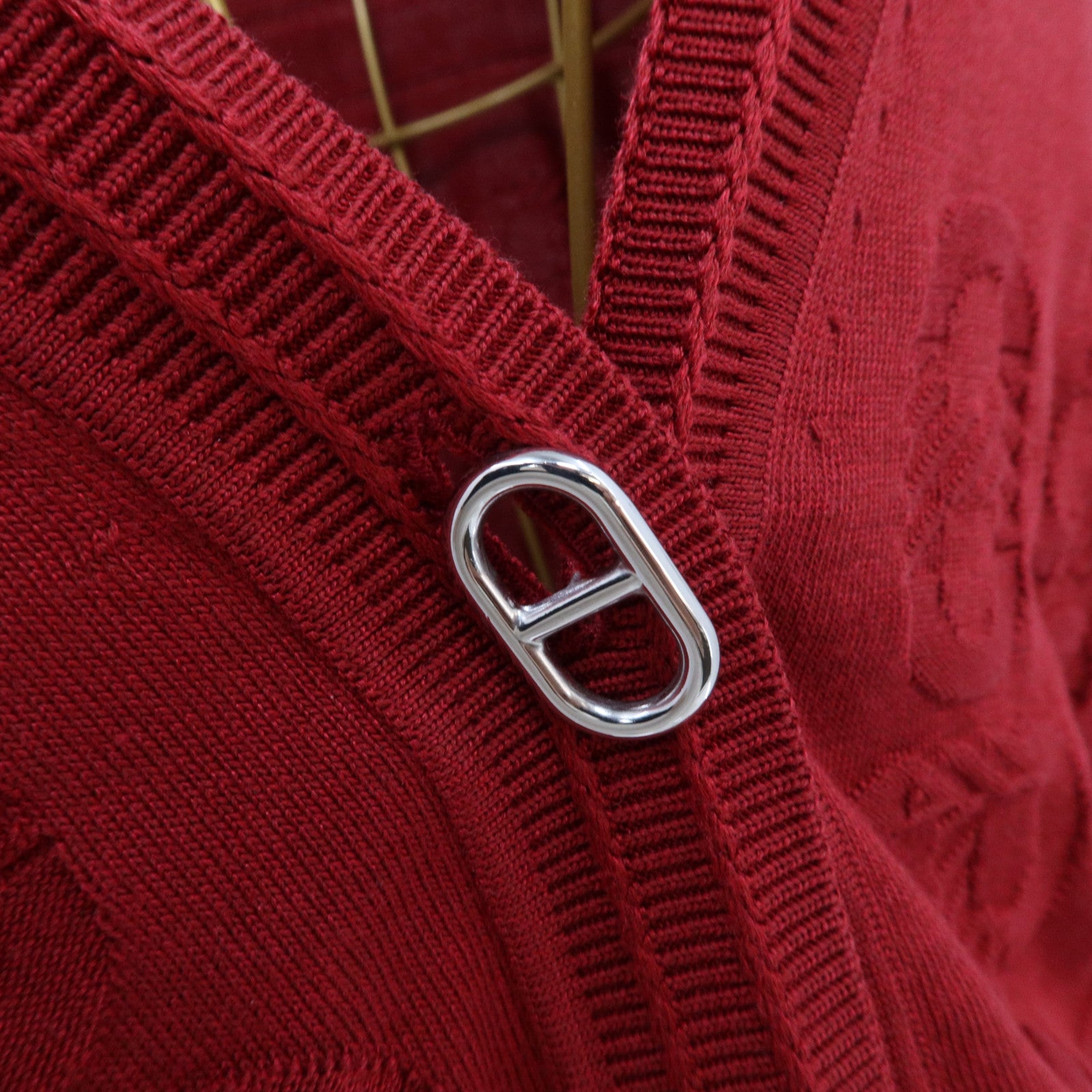 HERMES Silk/Cotton Chaine D'Ancre Cardigan針織