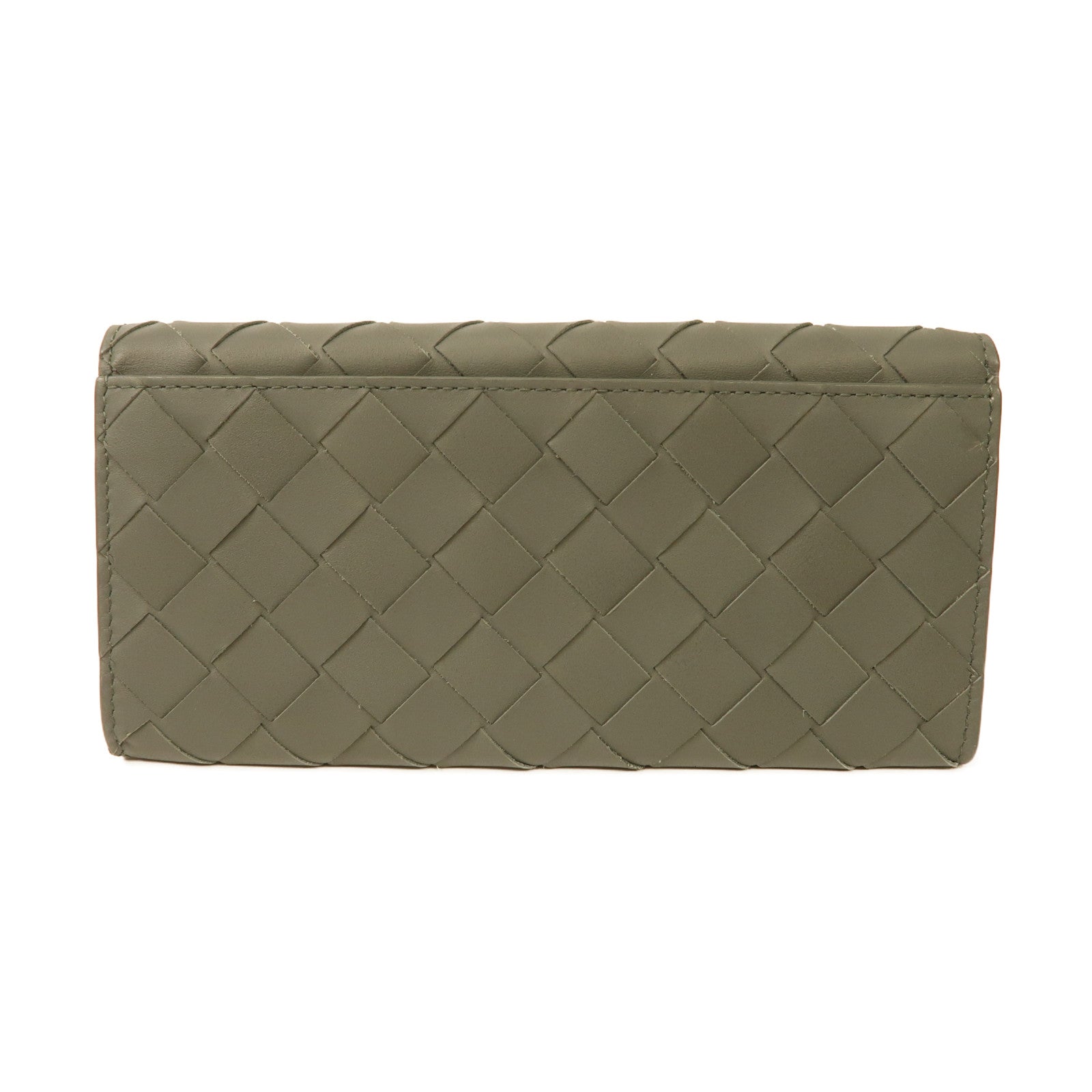 BOTTEGA VENETA 【激減優惠】織紋皮革Wallet折疊長錢包灰色