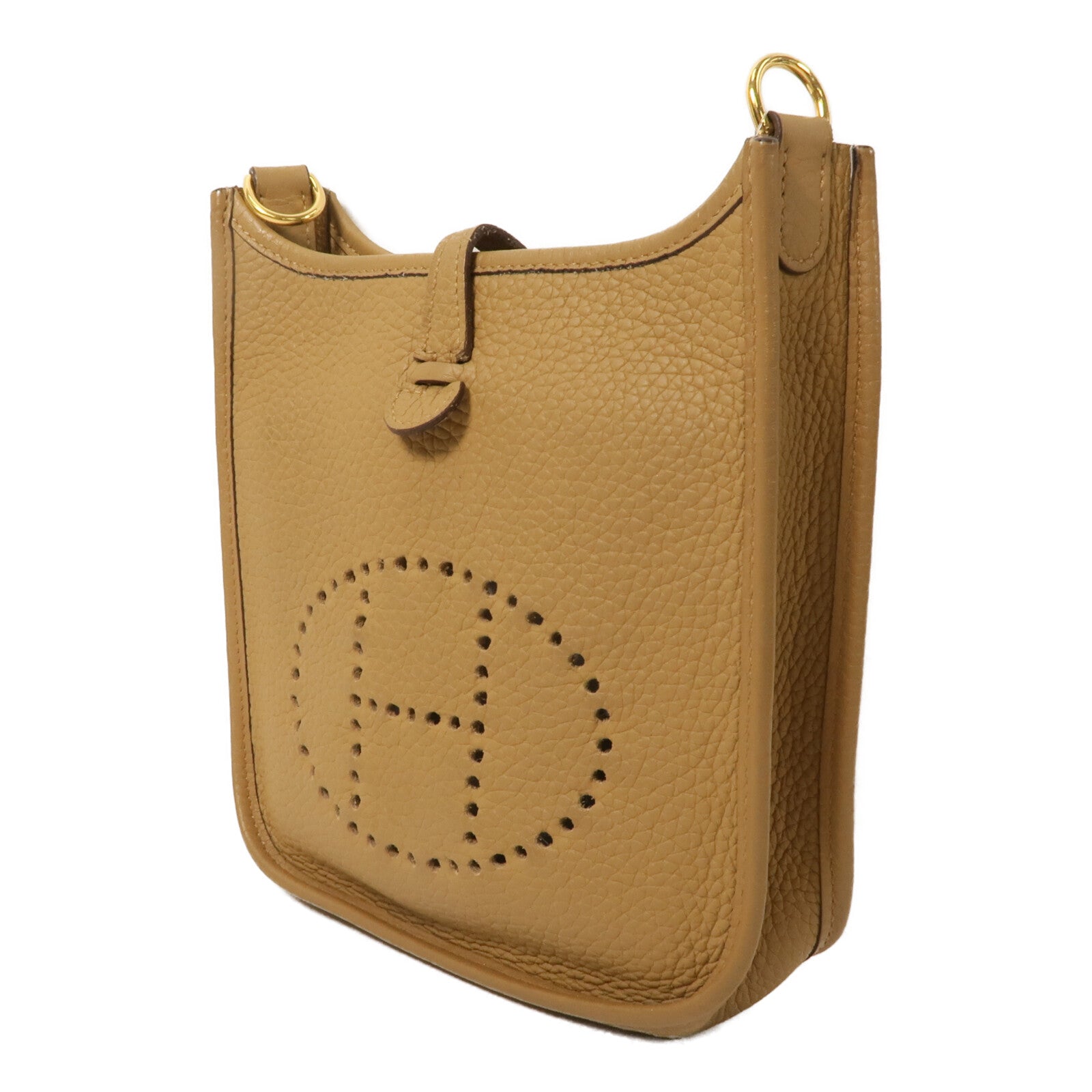 HERMES Clemence皮革Evelyne TPM肩背袋Biscuit