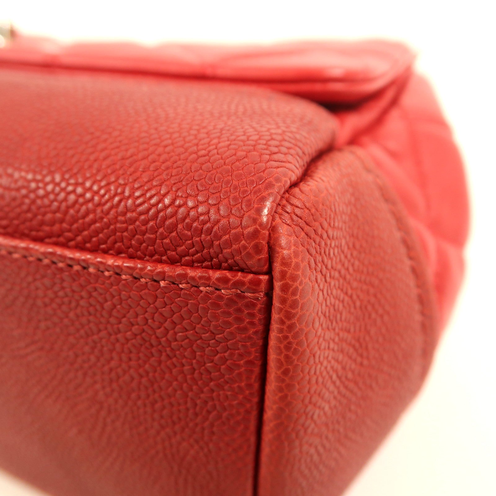 CHANEL 牛皮皮革Chain Shoulder銀扣鏈帶肩背袋