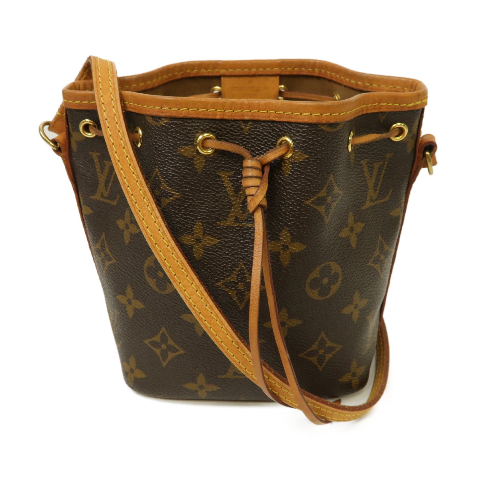 LOUIS VUITTON Monogram Nano Noe金扣肩背袋啡色