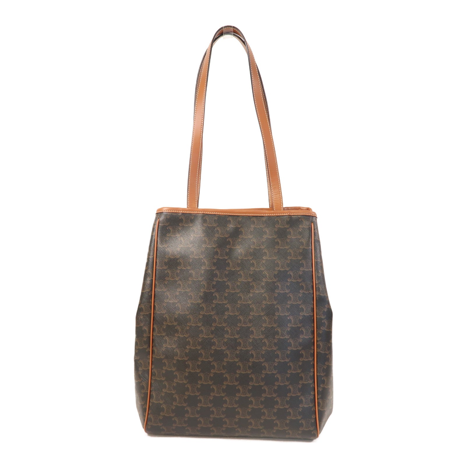 CELINE 【激減優惠】塗層帆布Shoulder Bag金扣肩背袋啡色/黑色