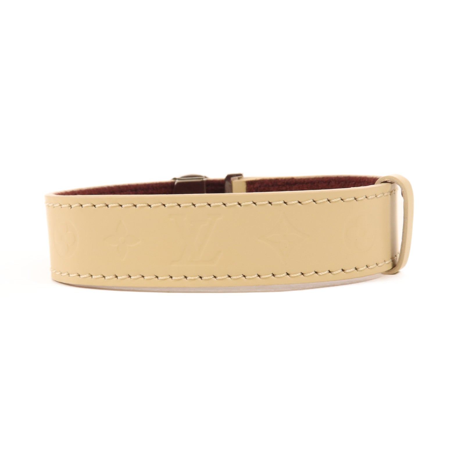 LOUIS VUITTON 牛皮皮革Bracelet銀扣手鐲