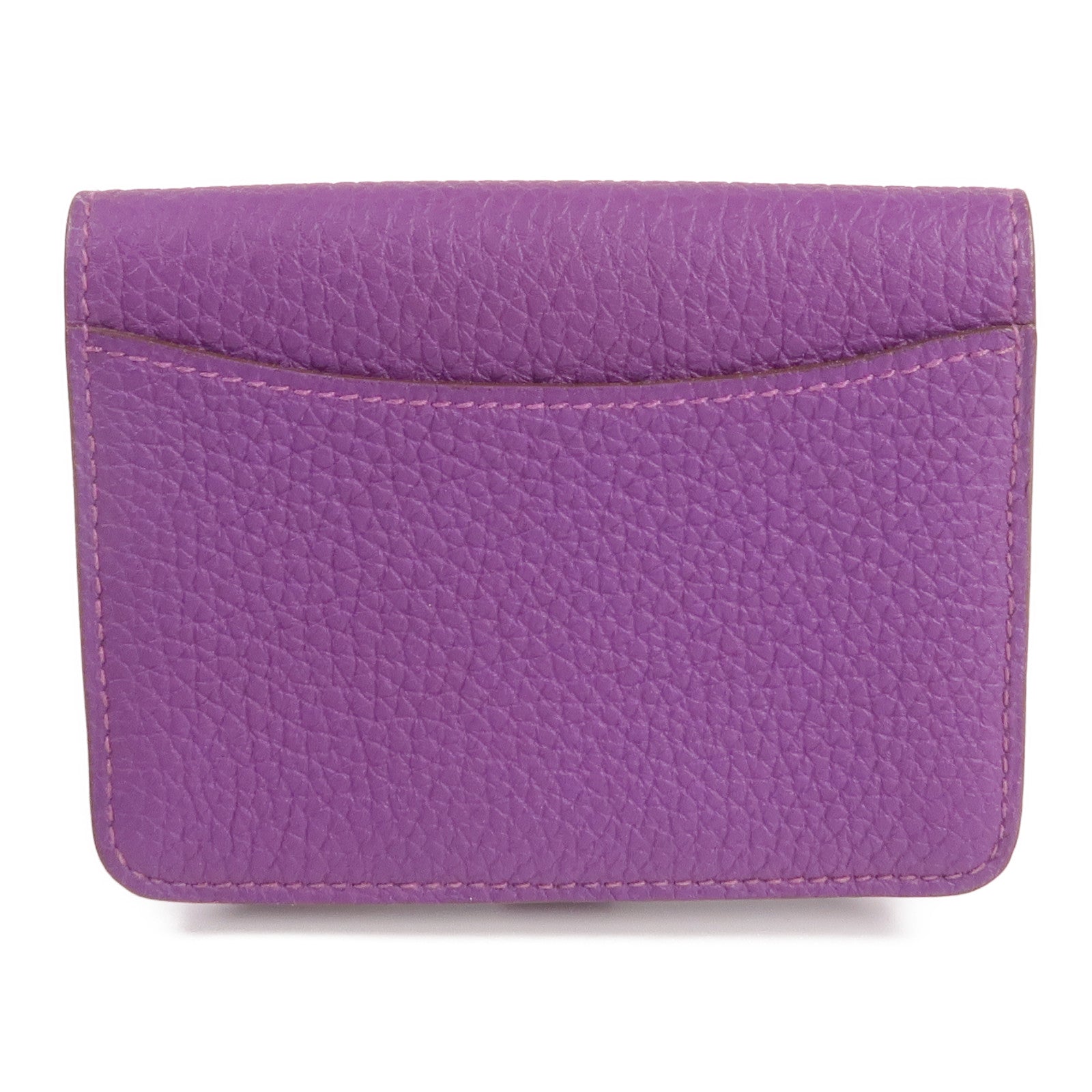 HERMES Clemence皮革Dogon Card Case銀扣卡片套Anemone