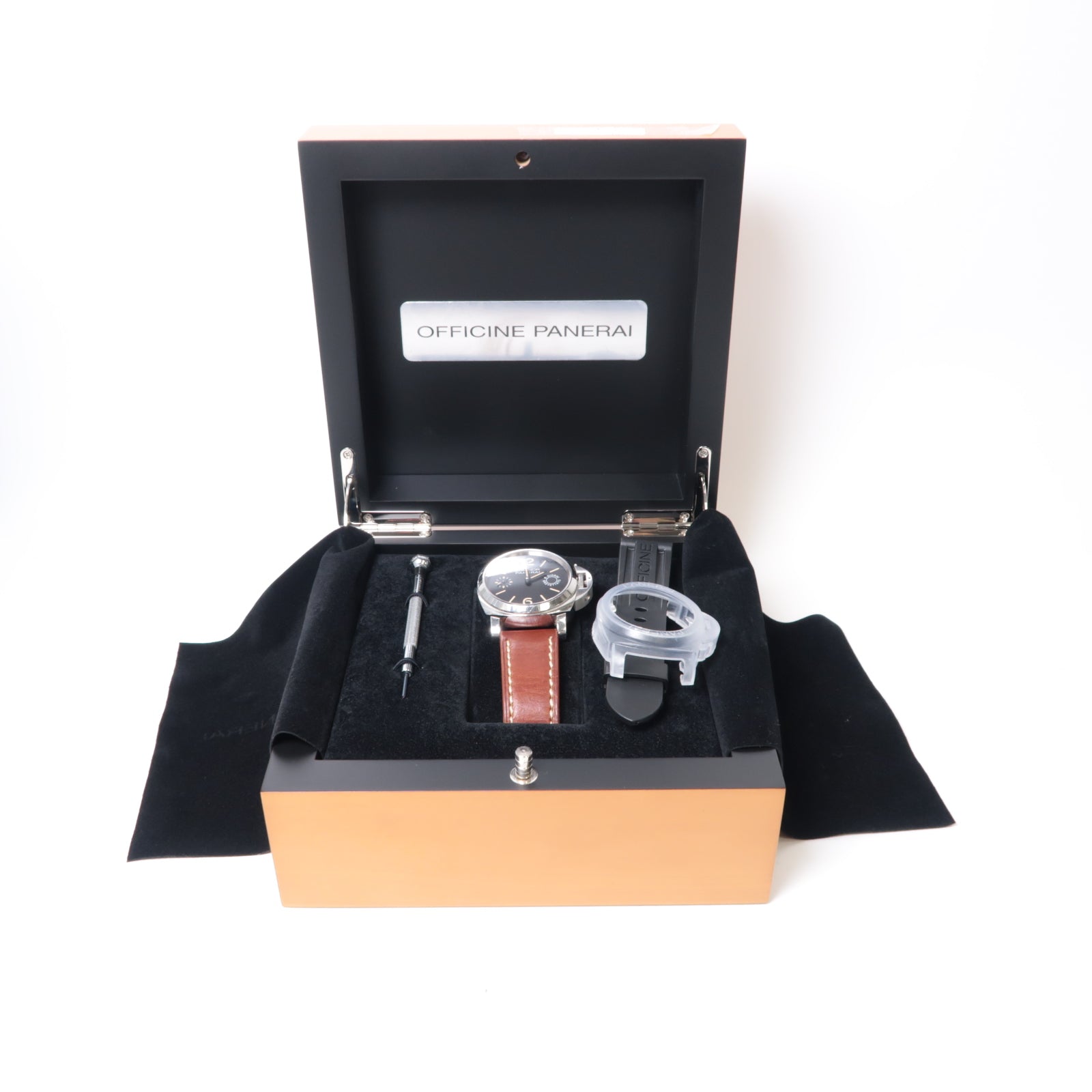 PANERAI 【激減優惠】Luminor Marina不鏽鋼/皮革手錶自動機芯黑色