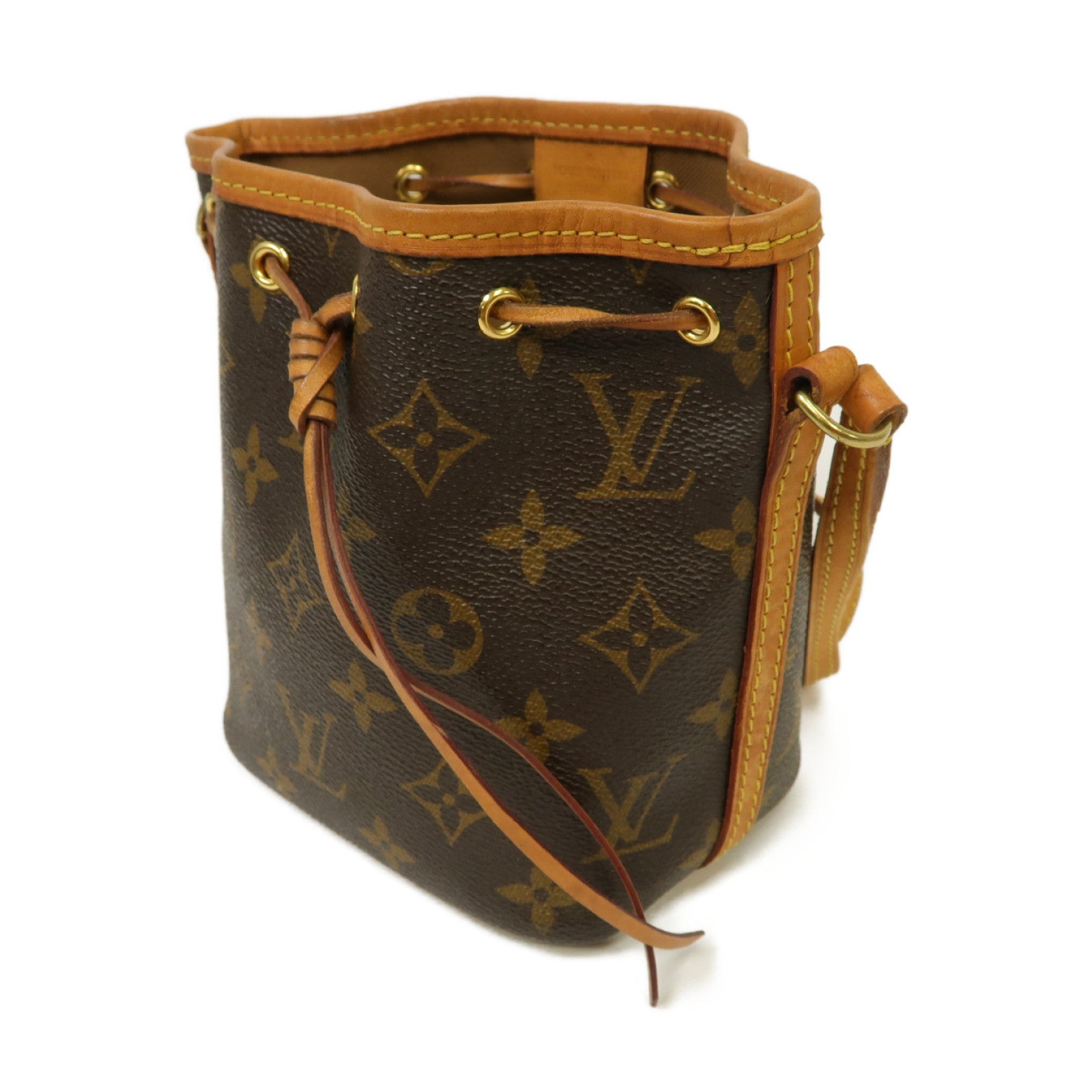 LOUIS VUITTON Monogram Nano Noe金扣肩背袋啡色