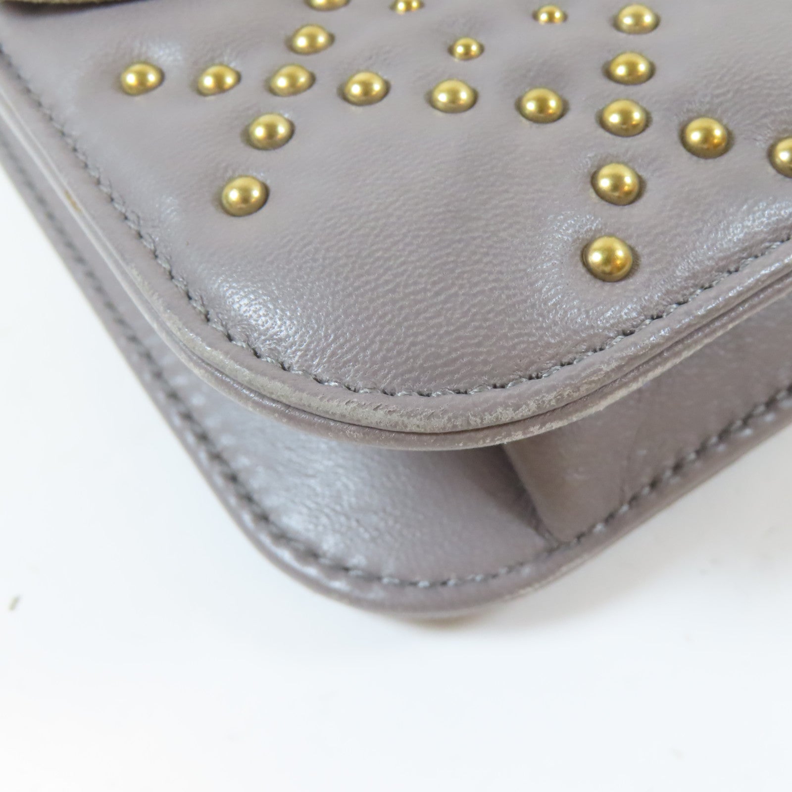 Dior 【激減優惠】牛皮皮革Shoulder Bag金扣肩背袋灰色