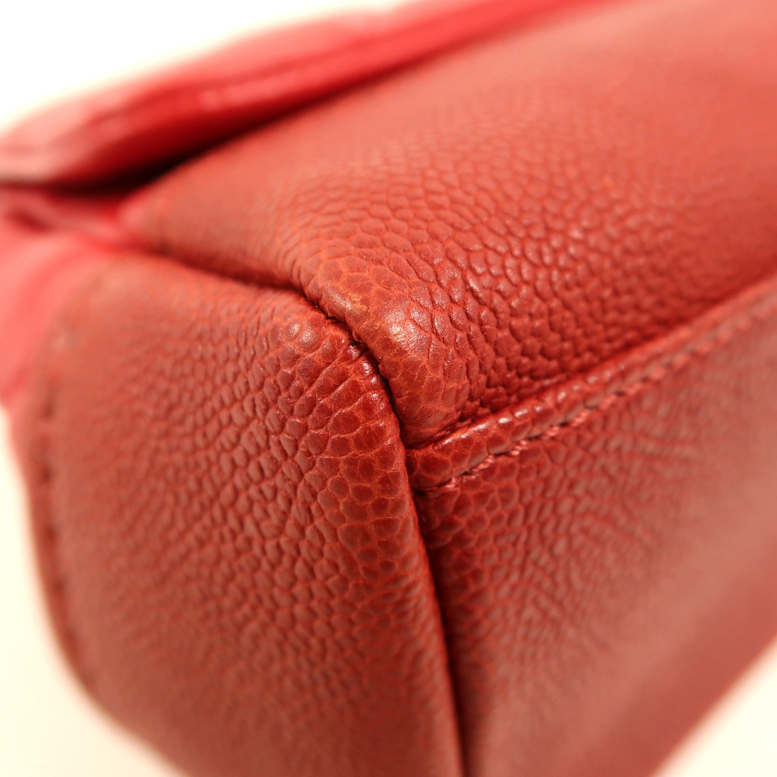 CHANEL 牛皮皮革Chain Shoulder銀扣鏈帶肩背袋