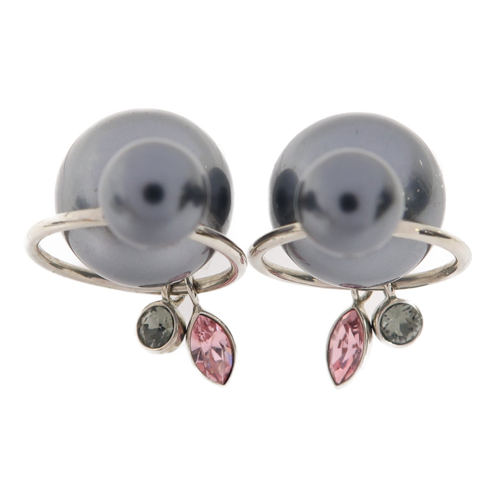 Dior 金屬/PVC Earrings耳環黑色/銀色/粉紅色