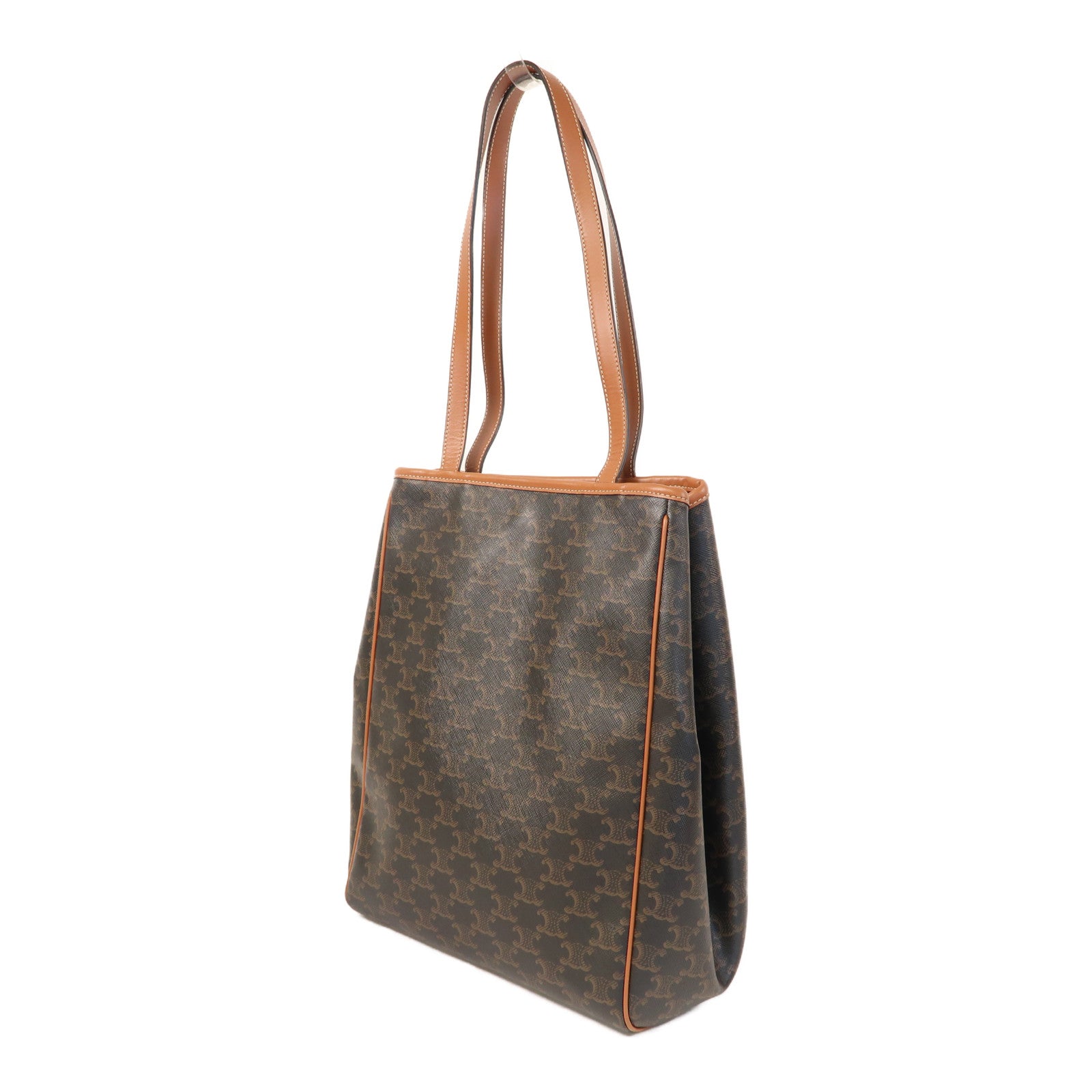 CELINE 【激減優惠】塗層帆布Shoulder Bag金扣肩背袋啡色/黑色