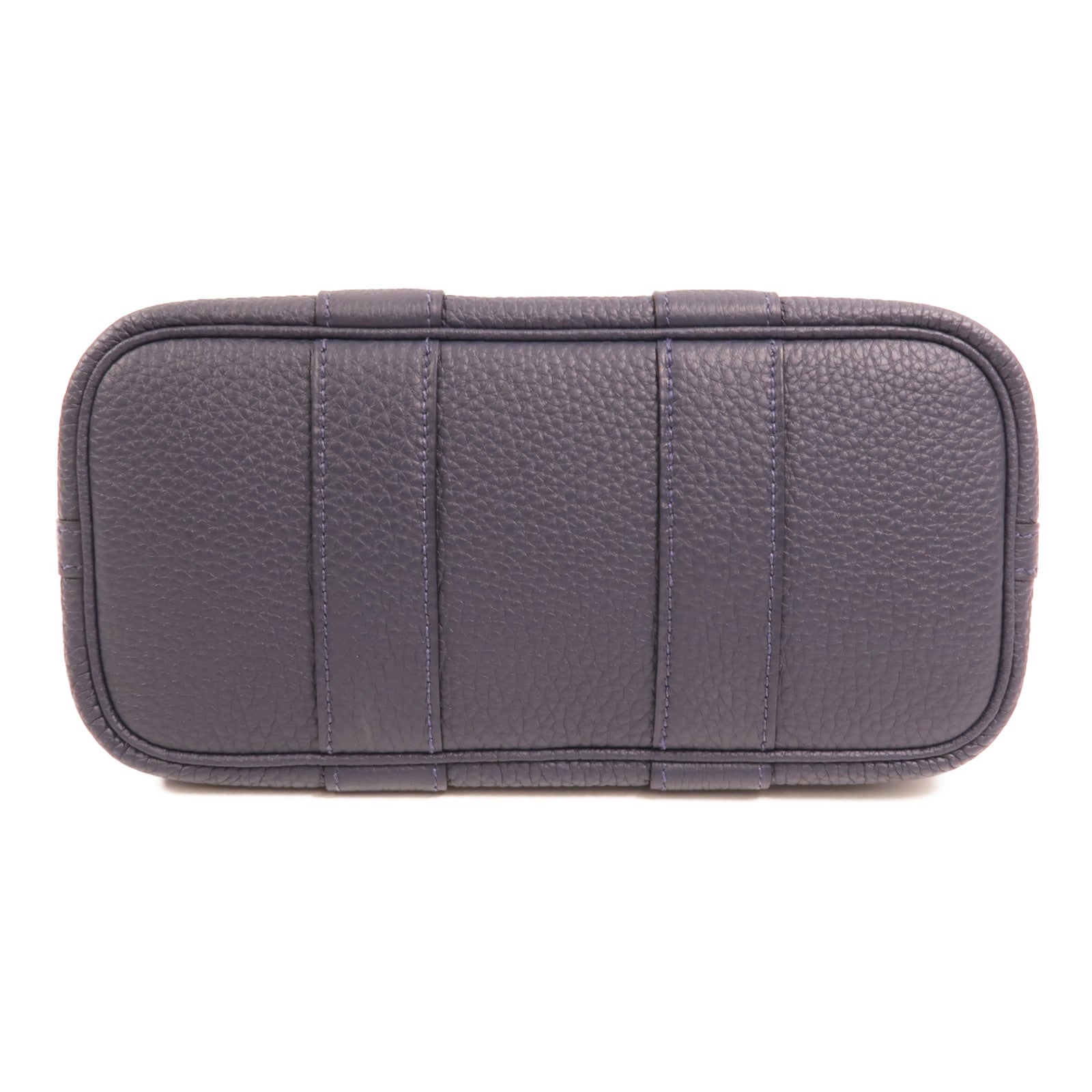 HERMES Negonda皮革Mini Garden Party銀扣手挽袋Bleu Nuit